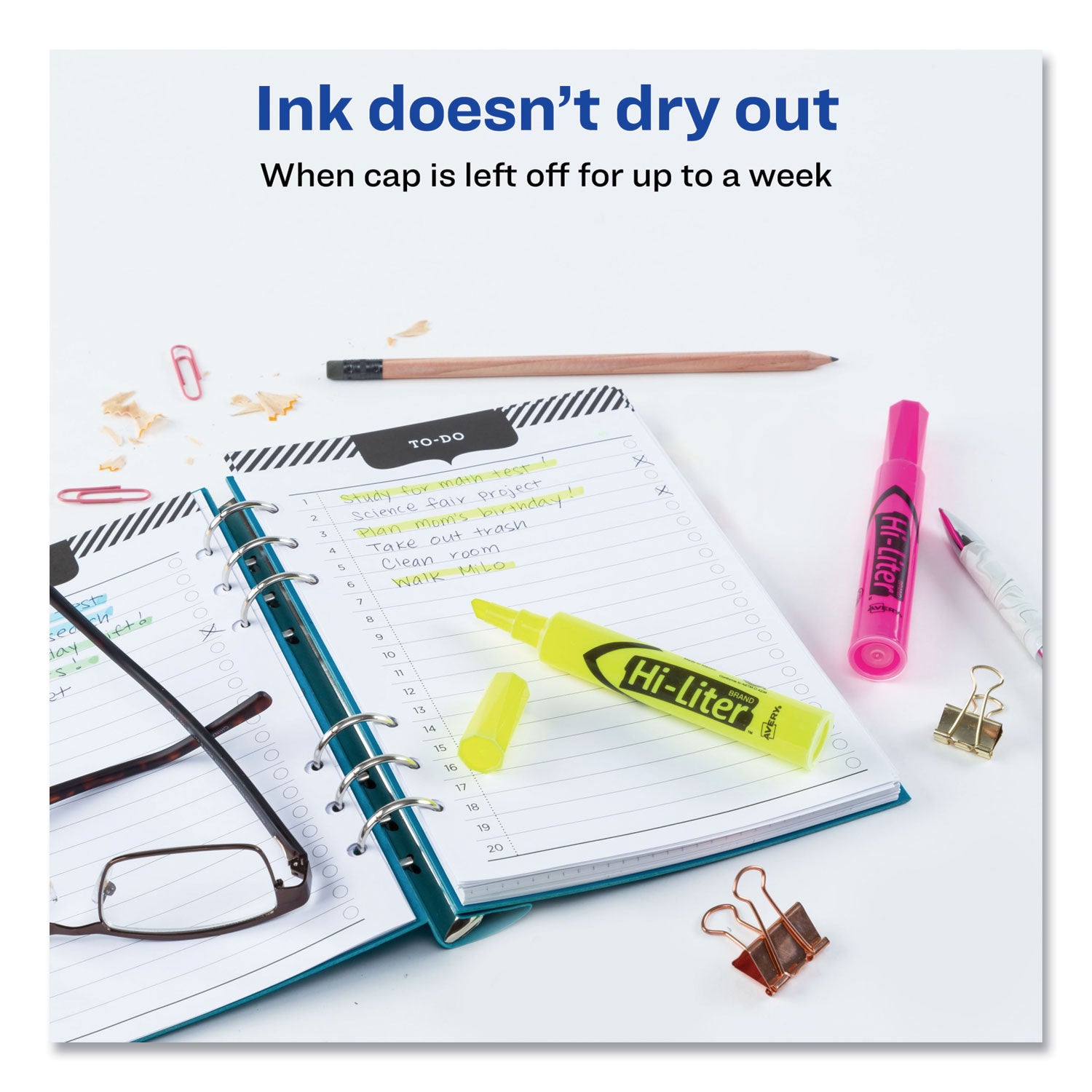 HI-LITER Desk-Style Highlighter Value Pack, Assorted Ink Colors, Chisel Tip, Assorted Barrel Colors, 24/Pack
