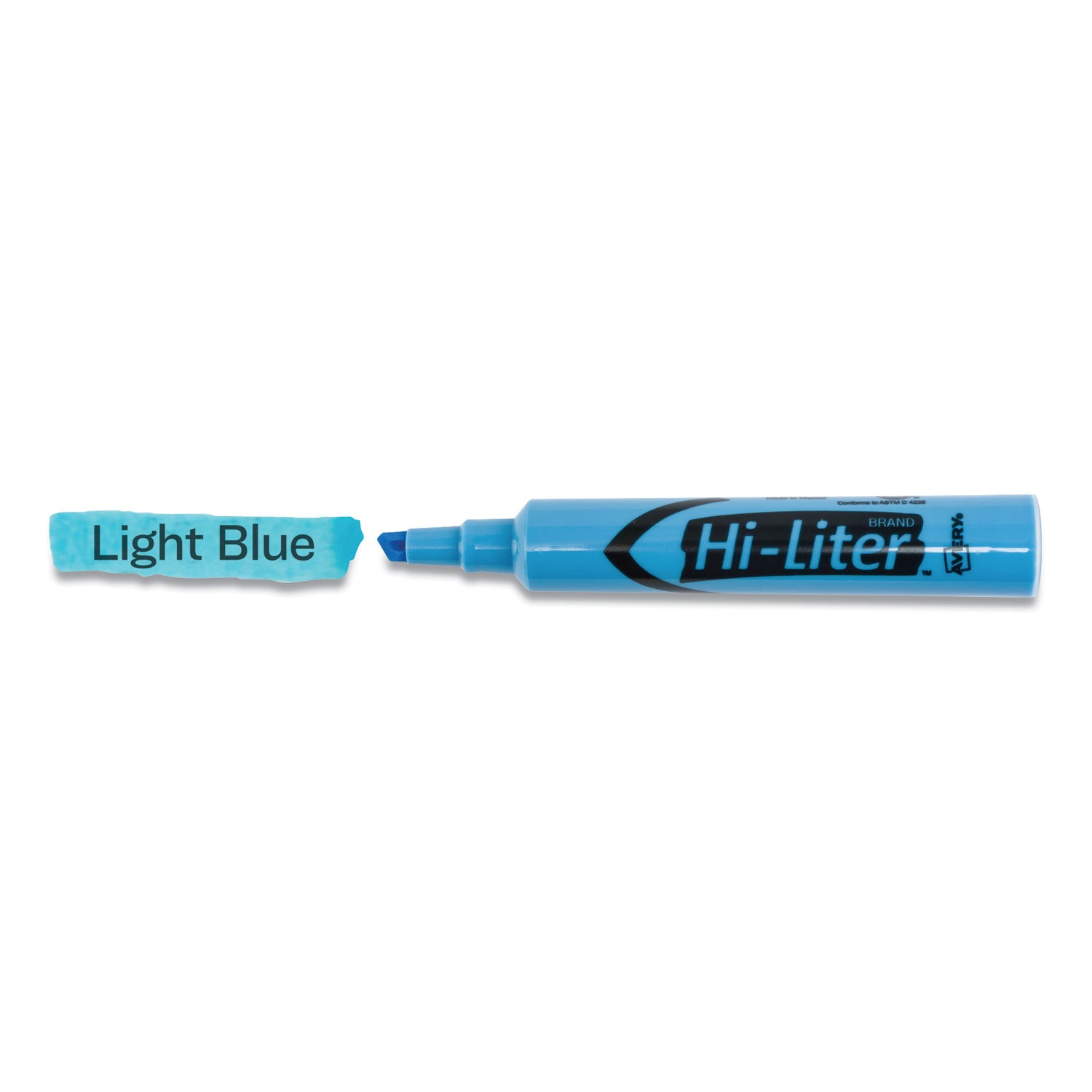 HI-LITER Desk-Style Highlighters, Light Blue Ink, Chisel Tip, Light Blue/Black Barrel, Dozen - 