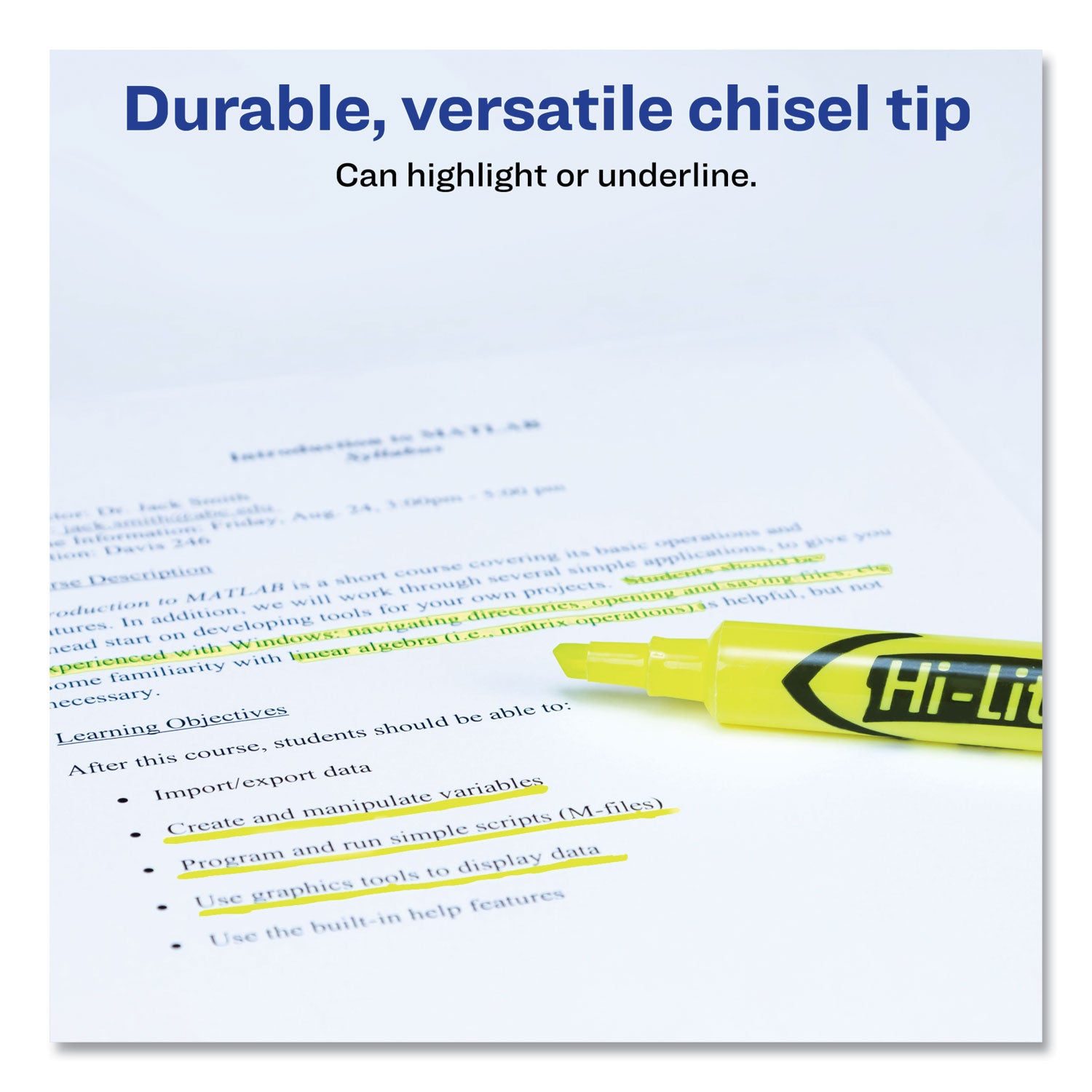 hi-liter-desk-style-highlighter-value-pack-fluorescent-yellow-ink-chisel-tip-yellow-black-barrel-36-box_ave98208 - 3