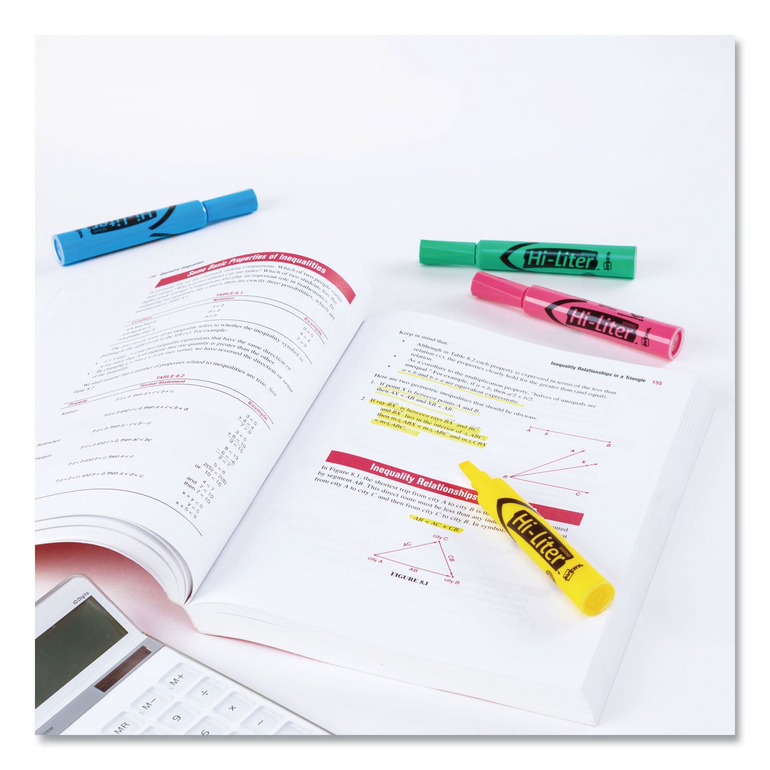 HI-LITER Desk-Style Highlighters, Assorted Ink Colors, Chisel Tip, Assorted Barrel Colors, 4/Set