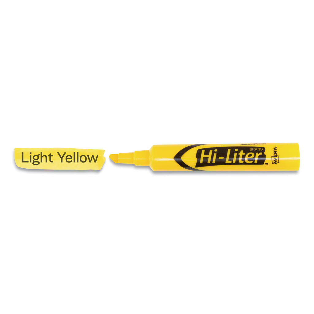 HI-LITER Desk-Style Highlighters, Yellow Ink, Chisel Tip, Yellow/Black Barrel, Dozen