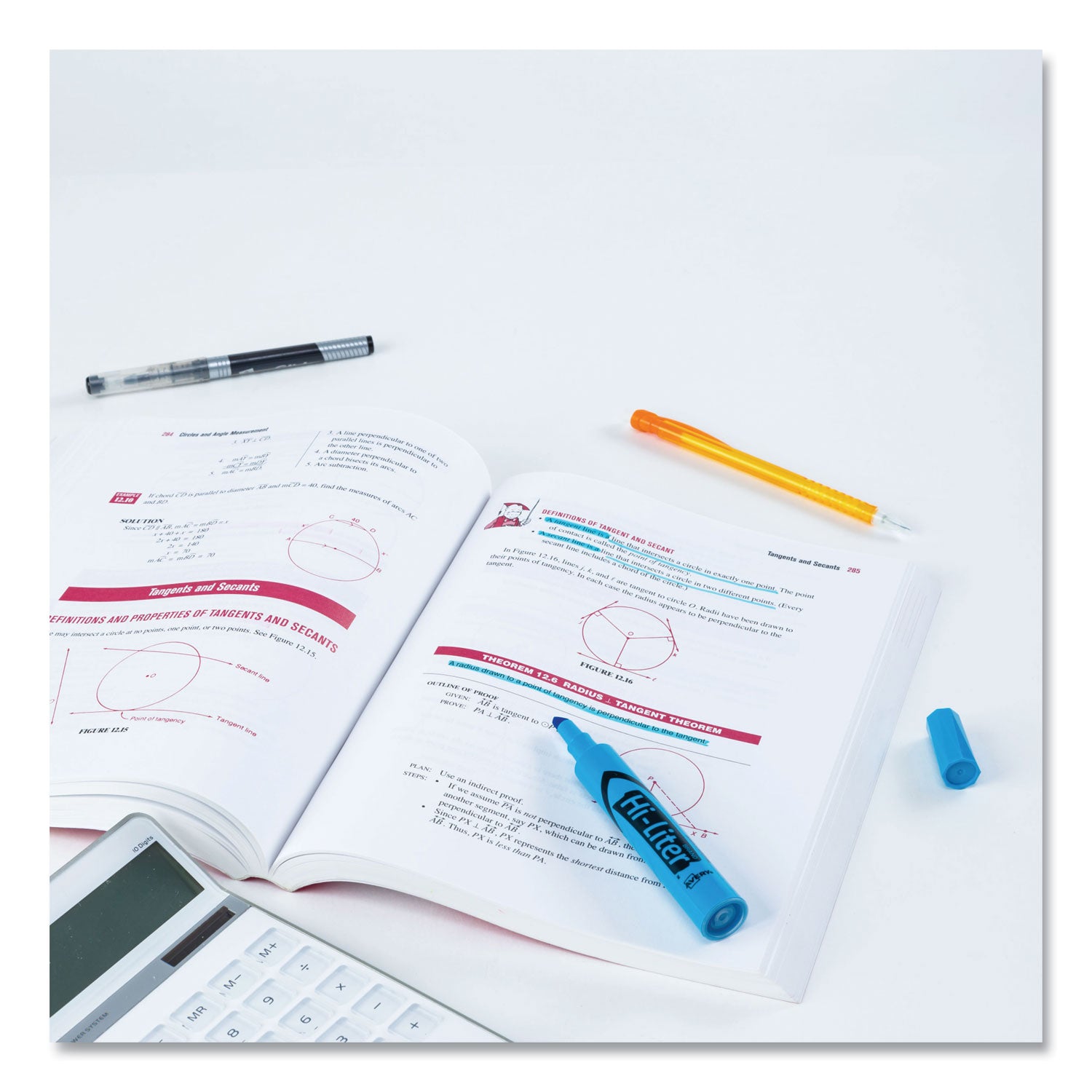 HI-LITER Desk-Style Highlighters, Fluorescent Blue Ink, Chisel Tip, Blue/Black Barrel, Dozen