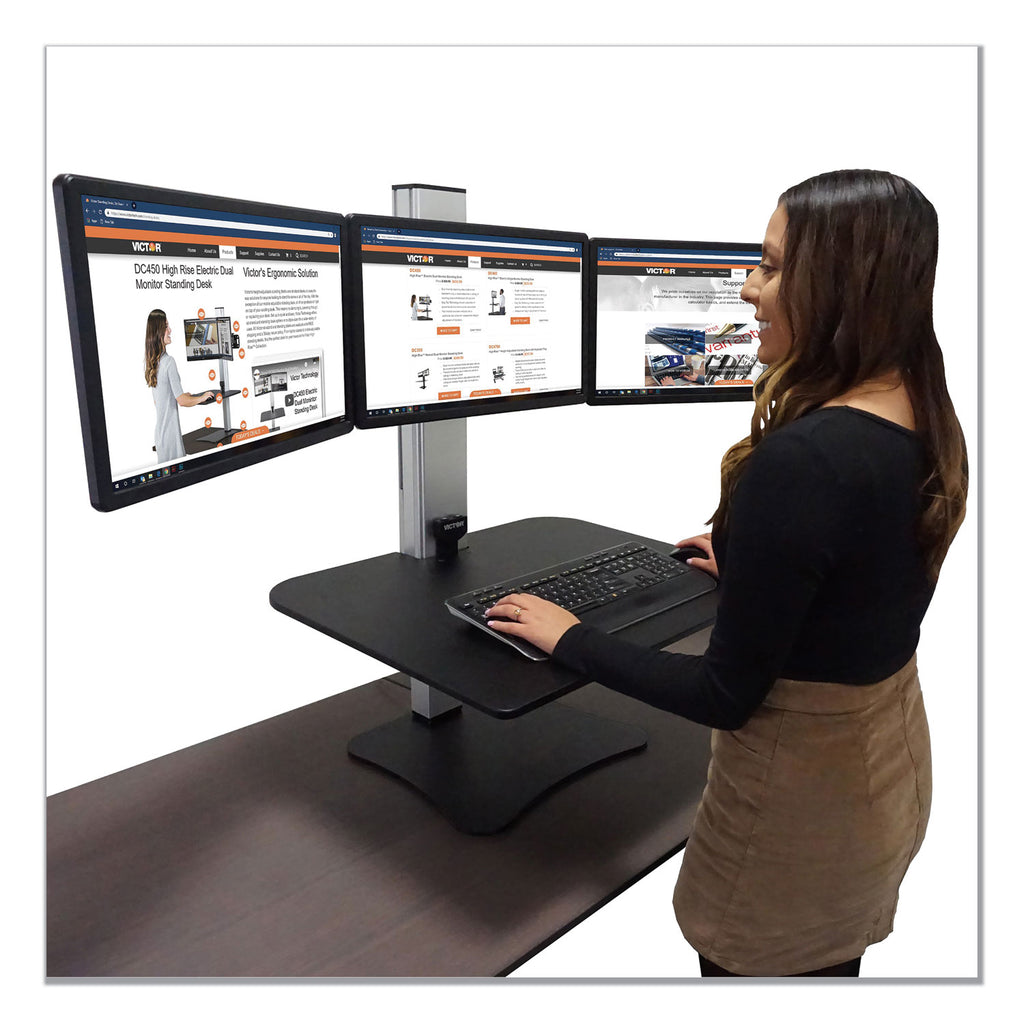 high-rise-electric-triple-monitor-standing-desk-workstation-28-x-23-x-20-black-aluminum-ships-in-1-3-business-days_vctdc475 - 1