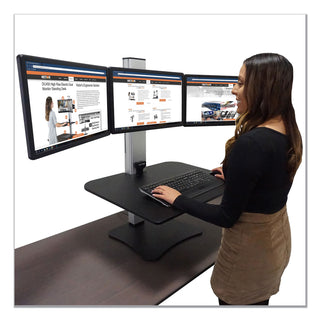 high-rise-electric-triple-monitor-standing-desk-workstation-28-x-23-x-20-black-aluminum-ships-in-1-3-business-days_vctdc475 - 1