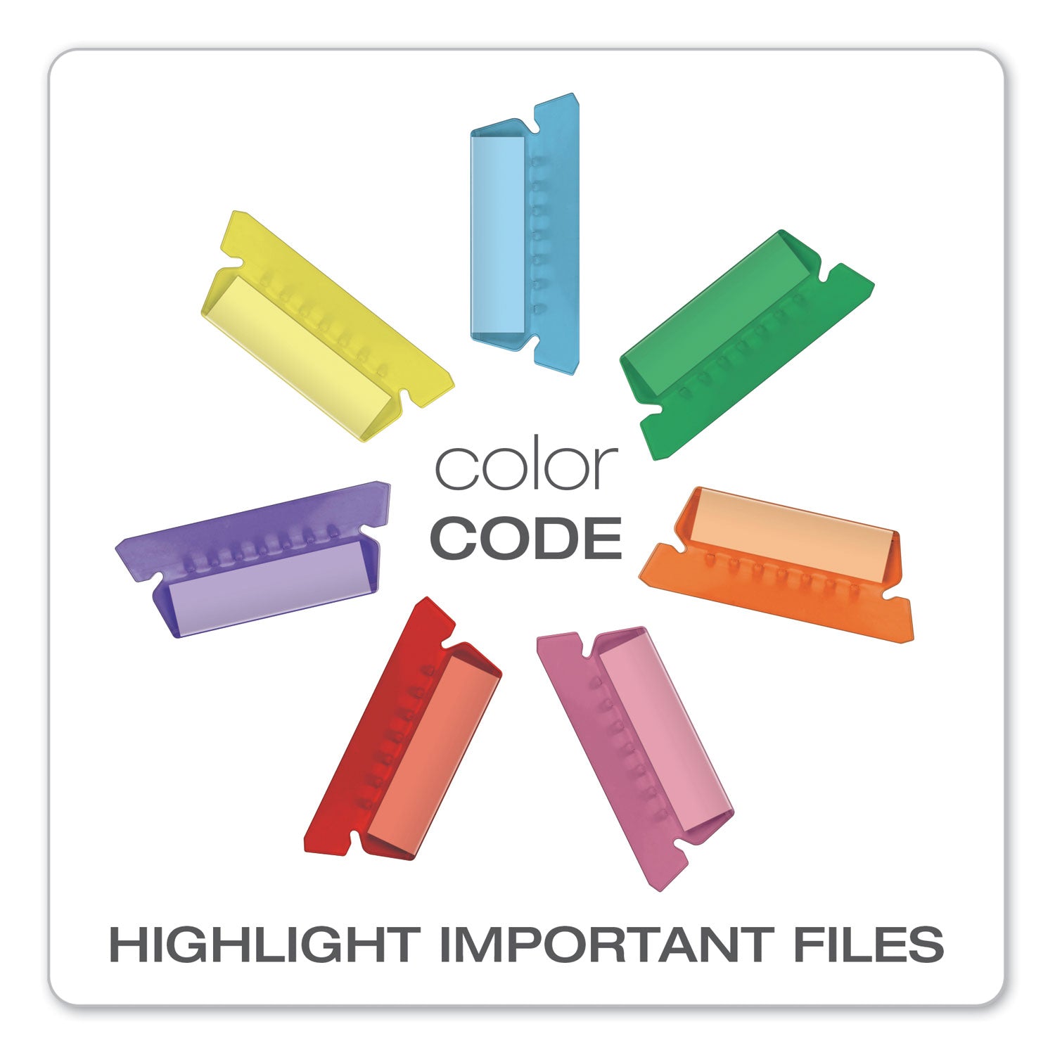 Transparent Colored Tabs For Hanging File Folders, 1/5-Cut, Blue, 2" Wide, 25/Pack
