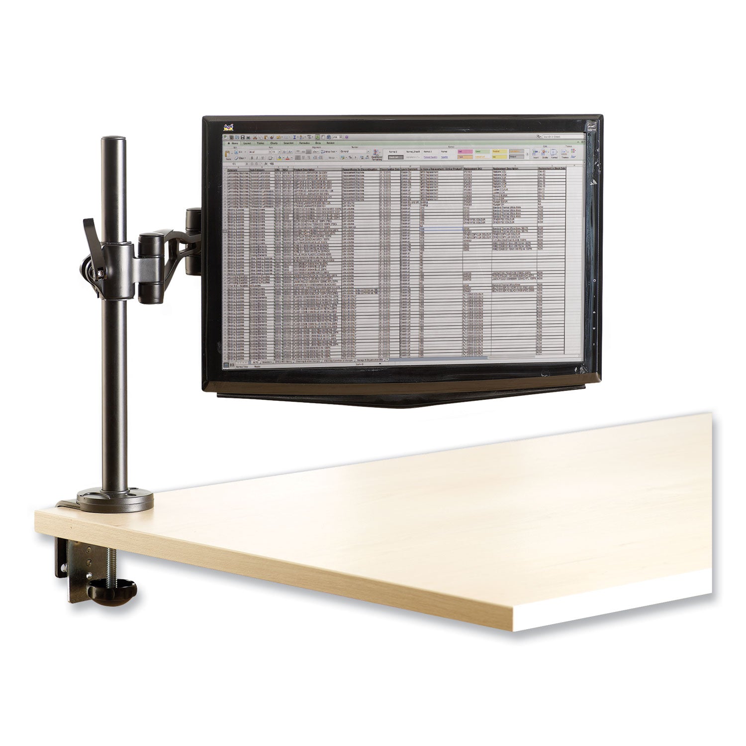 Professional Series Depth Adjustable Monitor Arm, 360 Degree Rotation, 37 Degree Tilt, 360 Degree Pan, Black, Supports 24 lb