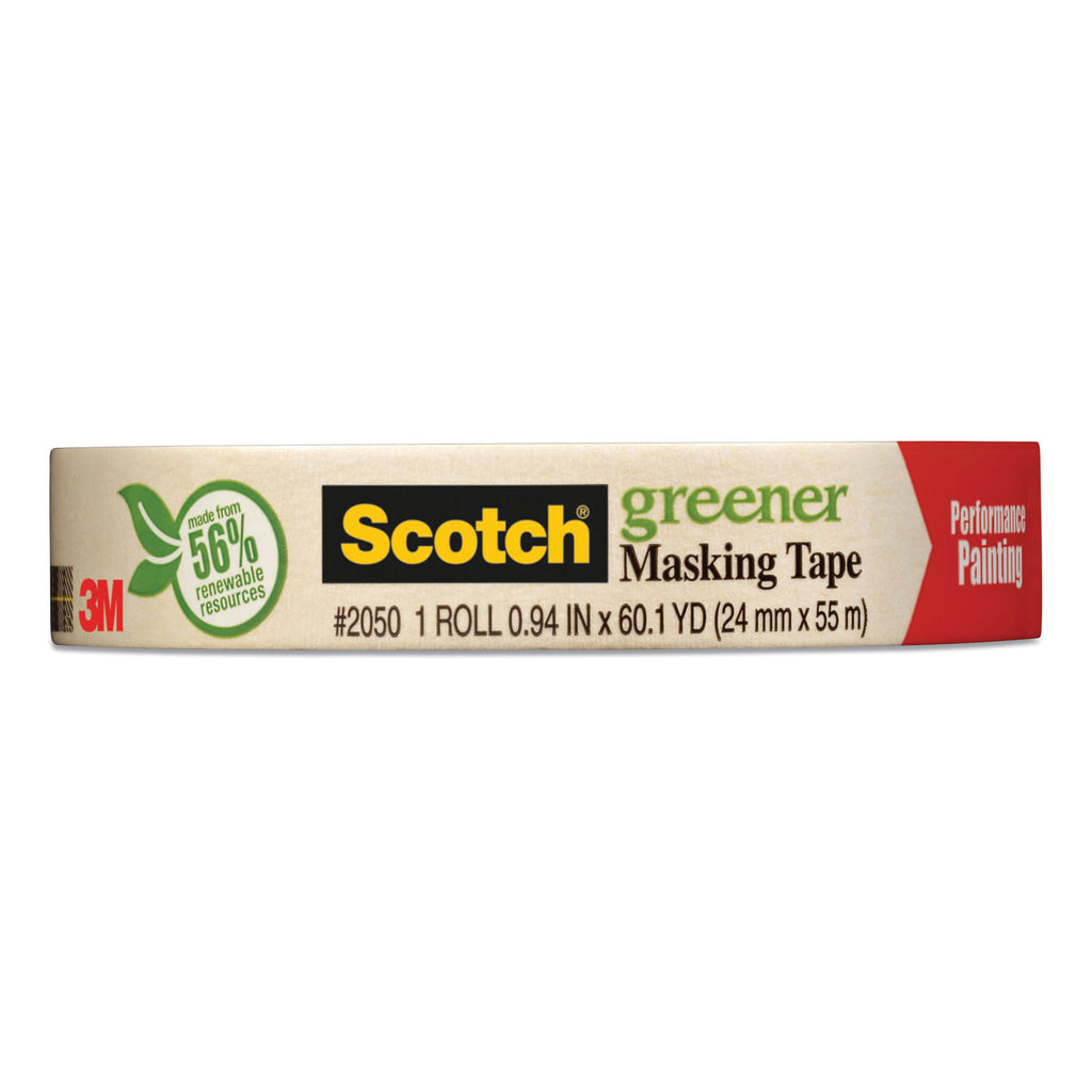 Greener Masking Tape 2050, 3" Core, 0.94" x 60 yds, Beige
