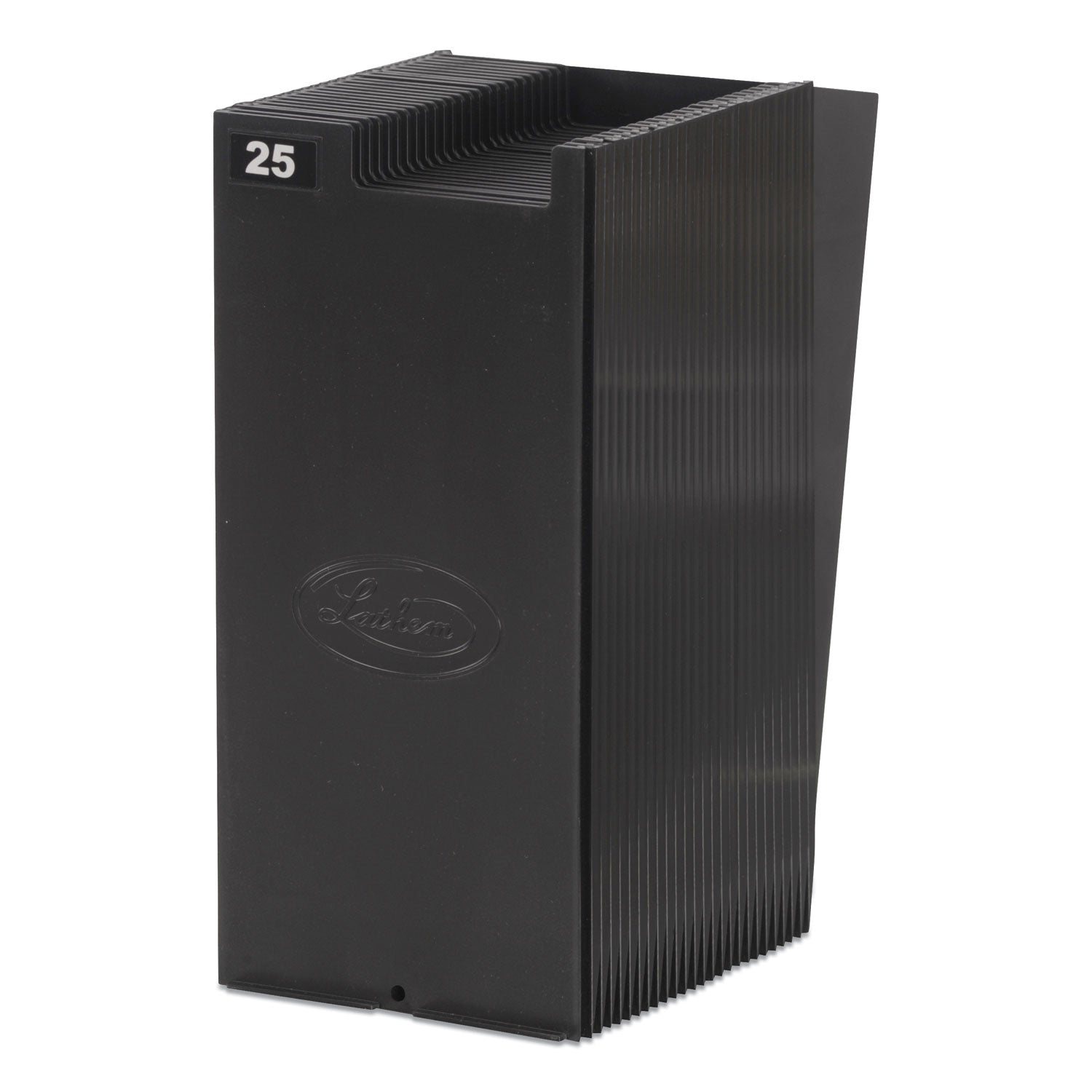 Time Card Rack for 7" Cards, 25 Pockets, ABS Plastic, Black - 