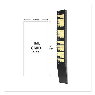 Time Card Rack for 9" Cards, 25 Pockets, ABS Plastic, Black - 