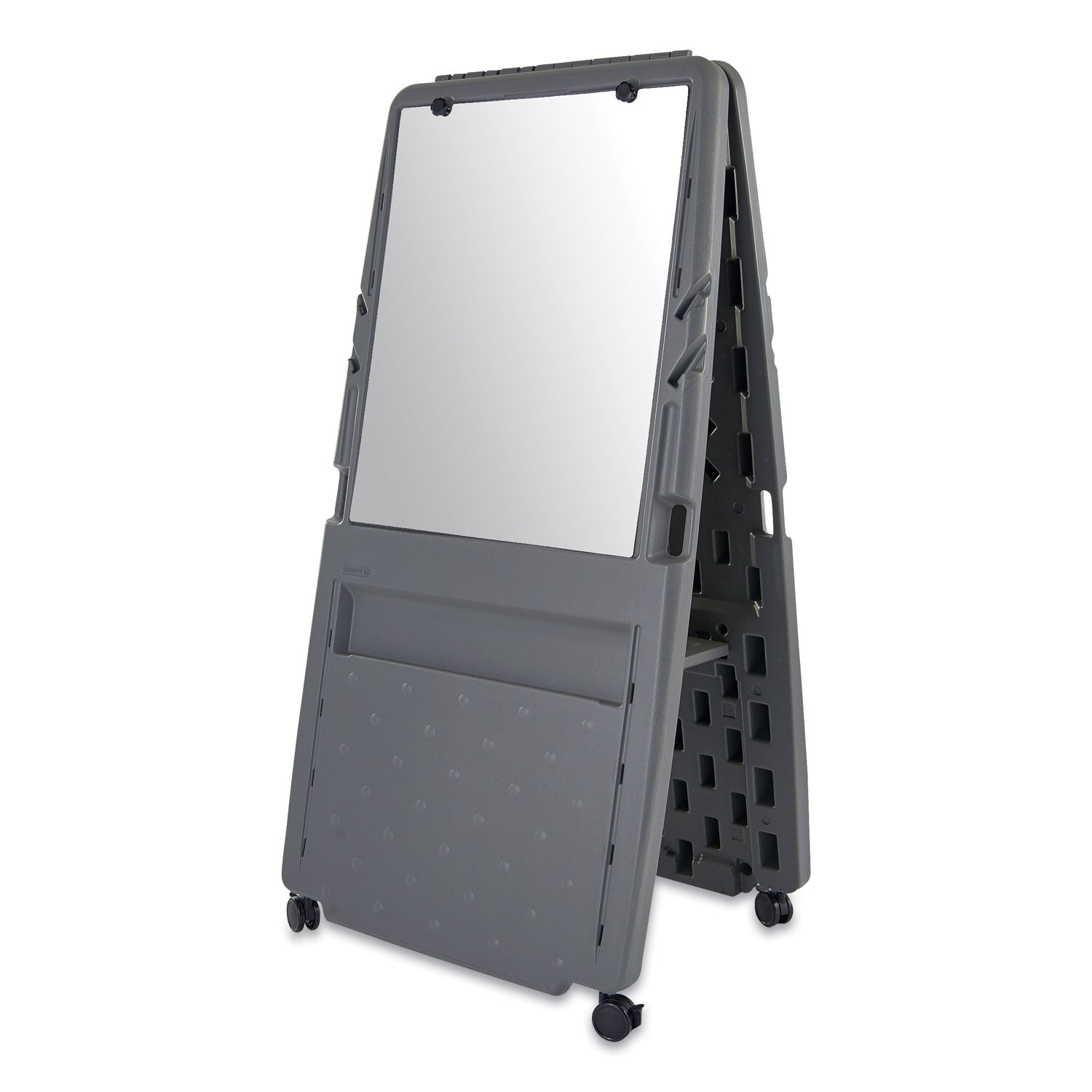 Ingenuity Presentation Flipchart Easel with Dry Erase Surface, 33 x 28, 73" Tall Easel, Charcoal Polyethylene Frame