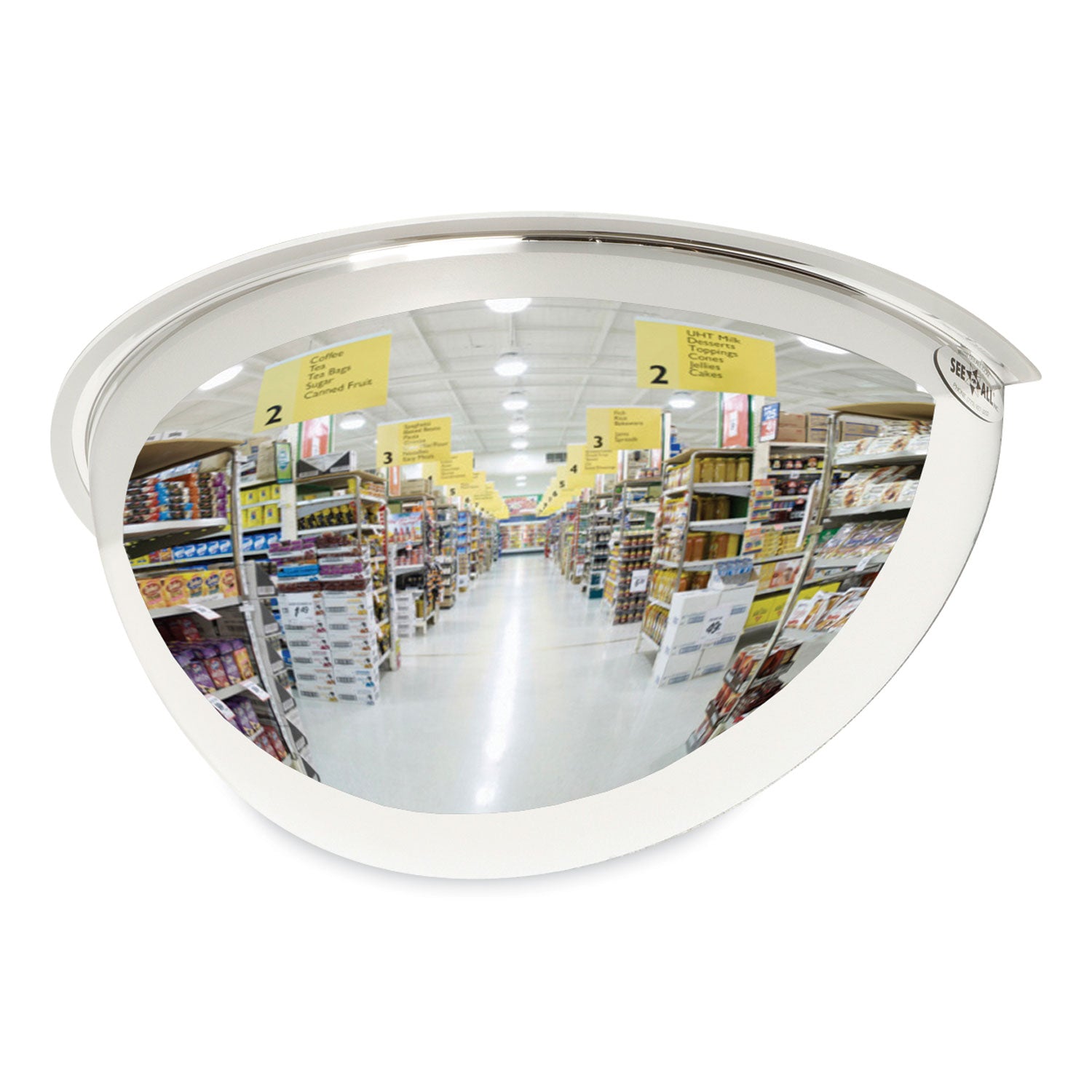 See All Half-Dome Mirror - Half-dome - x 18" Diameter - White - 1 Each