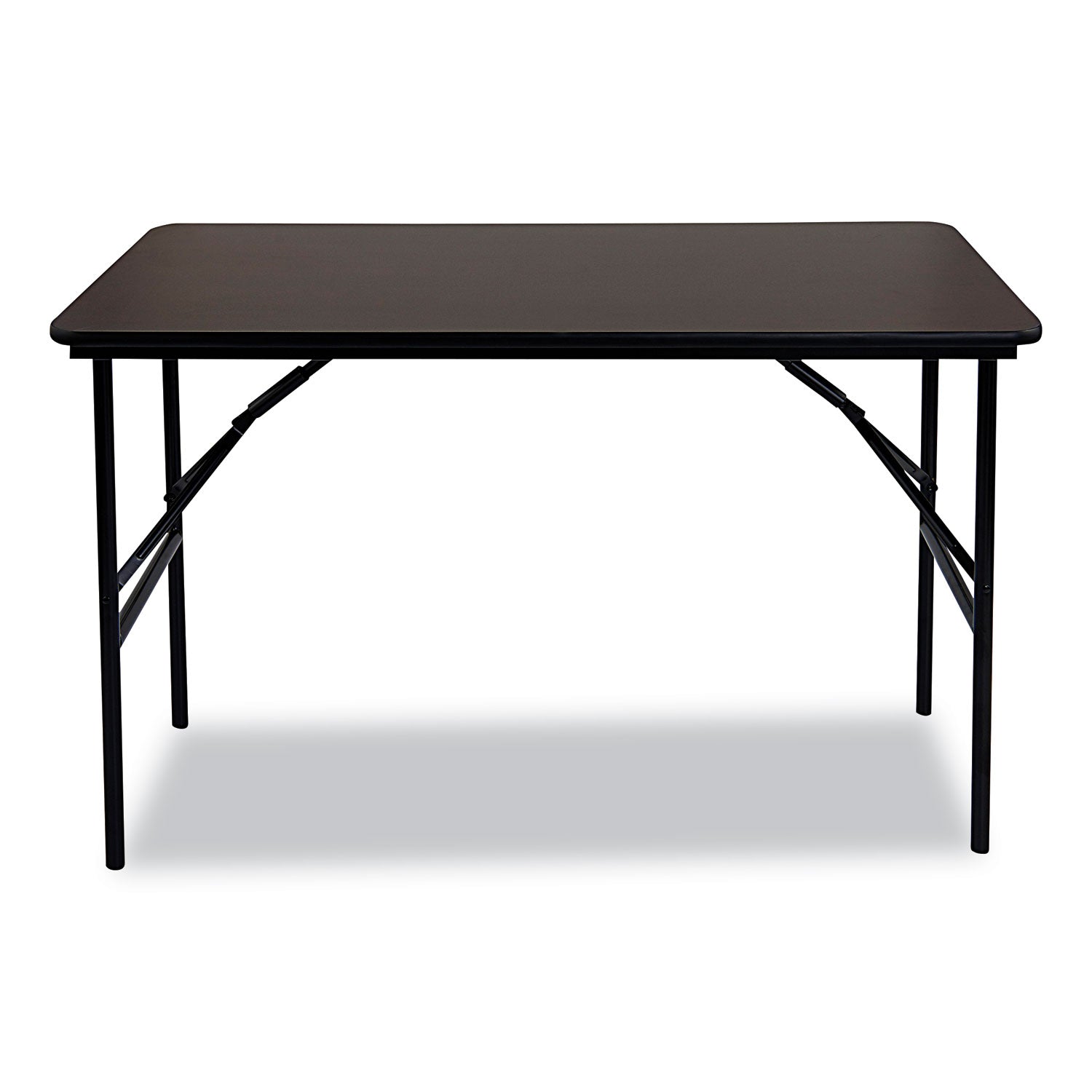 OfficeWorks Classic Wood-Laminate Folding Table, Straight Legs, Rectangular, 48" x 24" x 29", Walnut - 