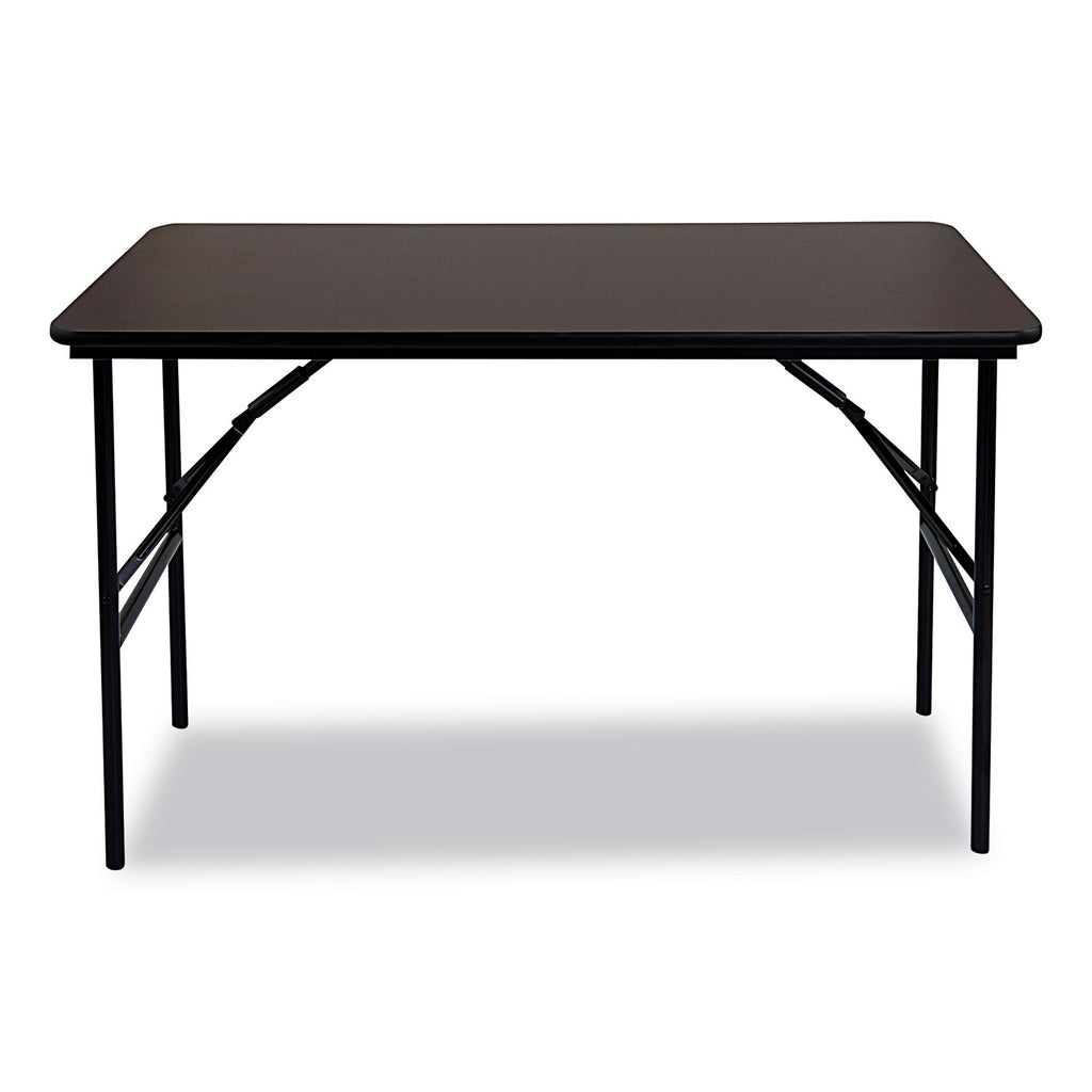 OfficeWorks Classic Wood-Laminate Folding Table, Straight Legs, Rectangular, 48" x 24" x 29", Walnut