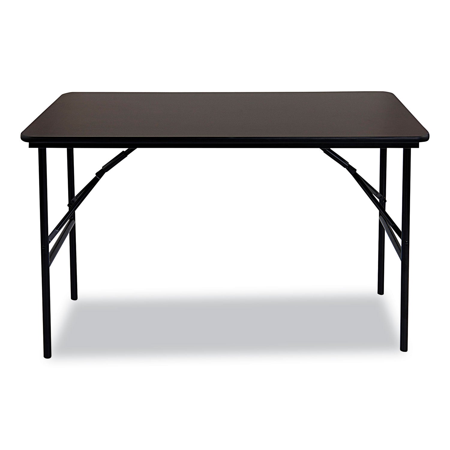 OfficeWorks Classic Wood-Laminate Folding Table, Straight Legs, Rectangular, 48" x 24" x 29", Walnut