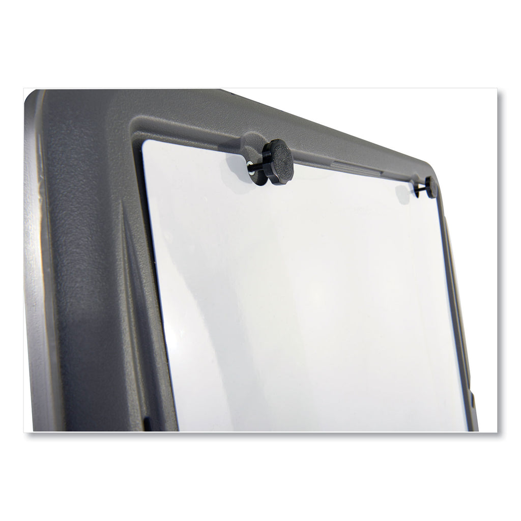 Ingenuity Presentation Flipchart Easel with Dry Erase Surface, 33 x 28, 73" Tall Easel, Charcoal Polyethylene Frame
