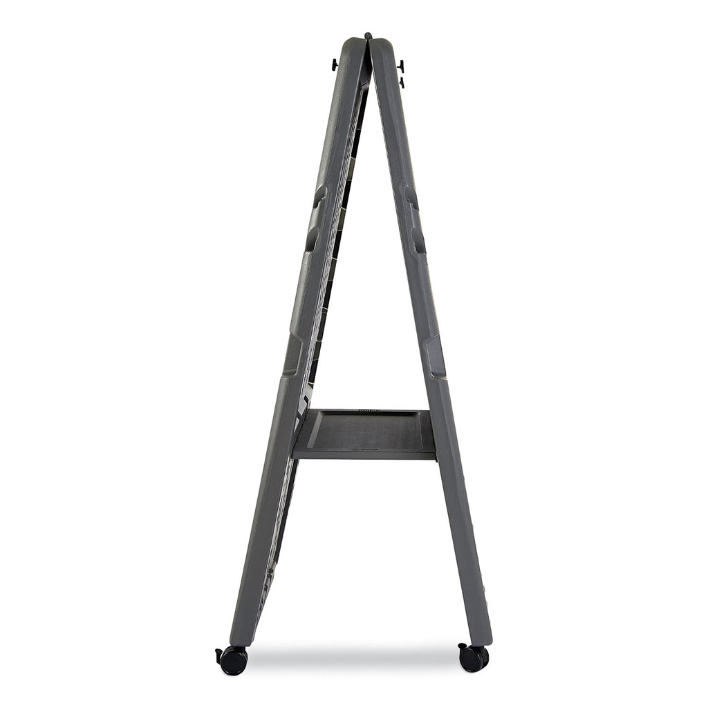 Ingenuity Presentation Flipchart Easel with Dry Erase Surface, 33 x 28, 73" Tall Easel, Charcoal Polyethylene Frame