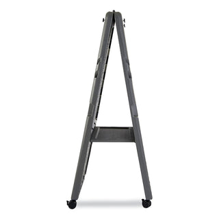 Ingenuity Presentation Flipchart Easel with Dry Erase Surface, 33 x 28, 73" Tall Easel, Charcoal Polyethylene Frame