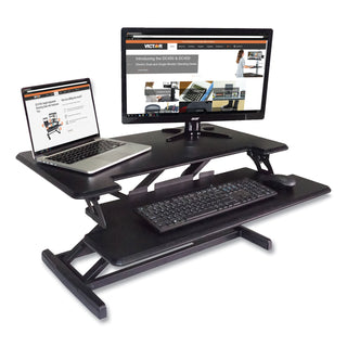 high-rise-height-adjustable-compact-standing-desk-with-keyboard-tray-325-x-25-x-19-black-ships-in-1-3-business-days_vctdcx610 - 1