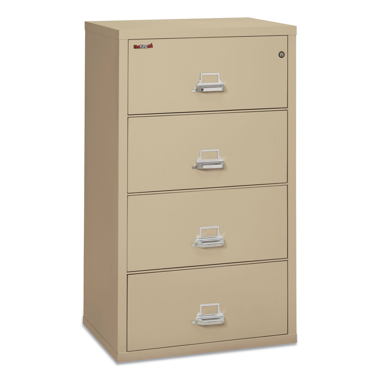 Insulated Lateral File, 4 Legal/Letter-Size File Drawers, Parchment, 31.13" x 22.13" x 52.75", 260 lb Overall Capacity - 