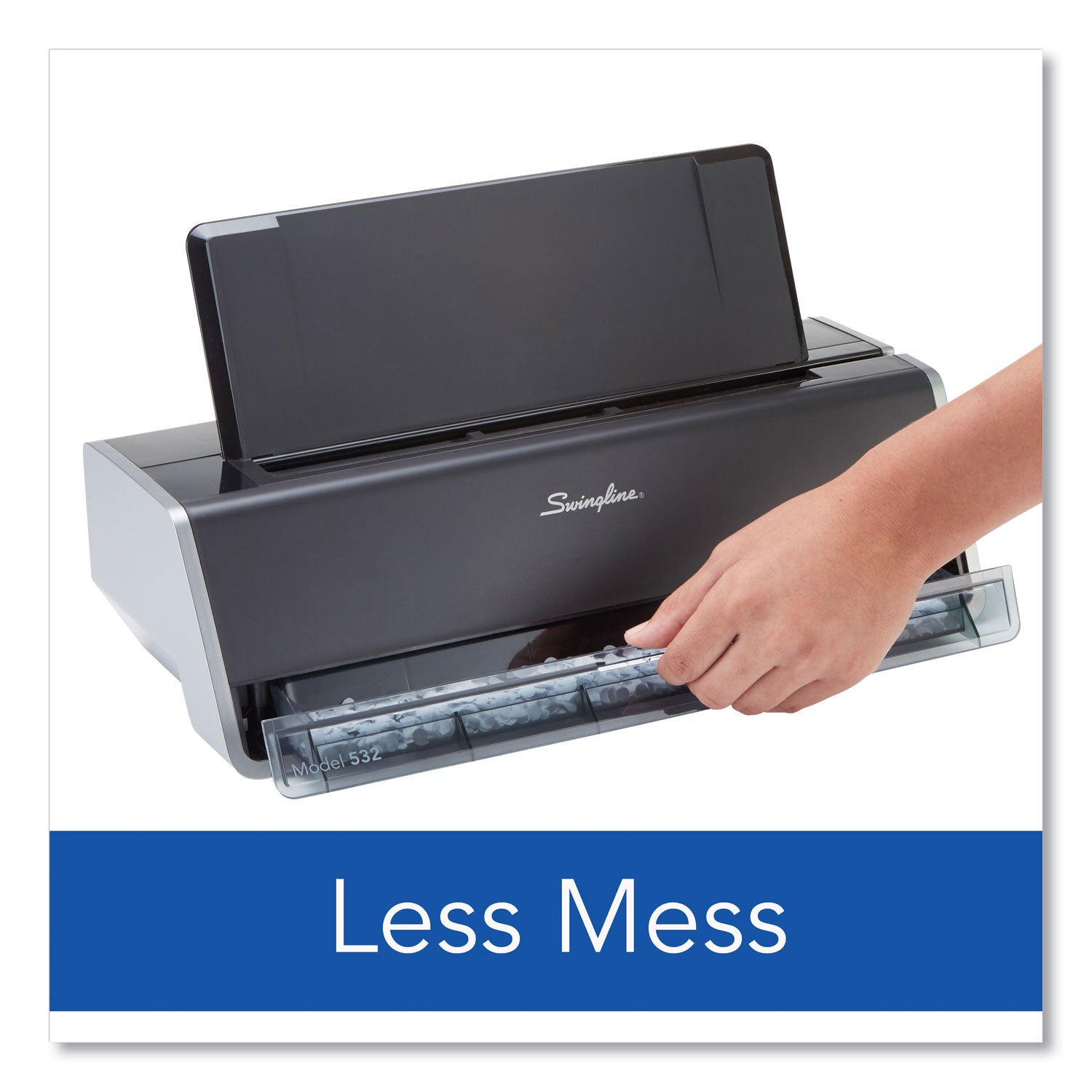 28-Sheet Commercial Electric Two-Hole Punch, Fixed 9/32" Holes, Black/Silver
