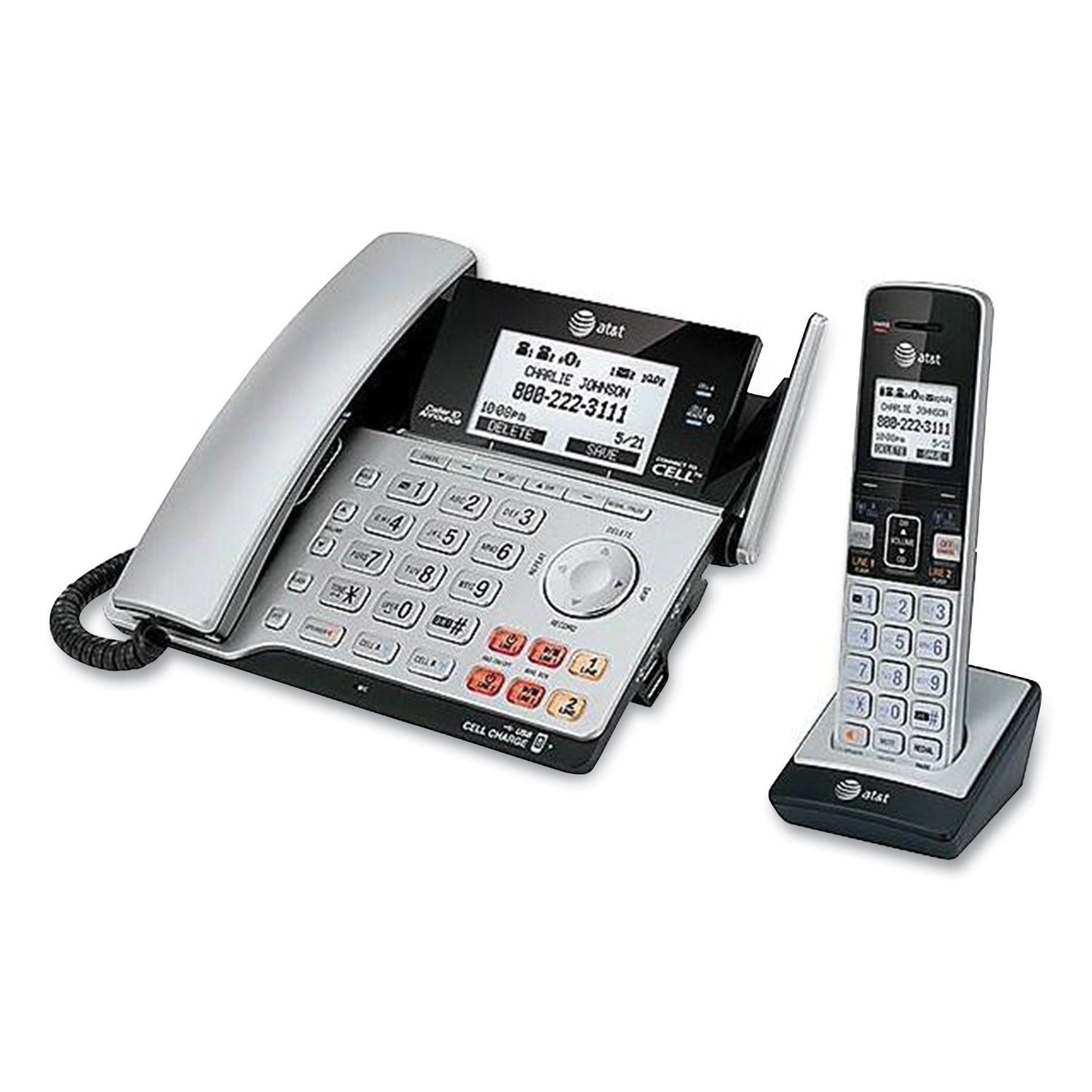 connect-to-cell-tl86103-two-line-corded-cordless-phone-corded-base-station-and-1-additional-handset-black-silver_atttl86103 - 2