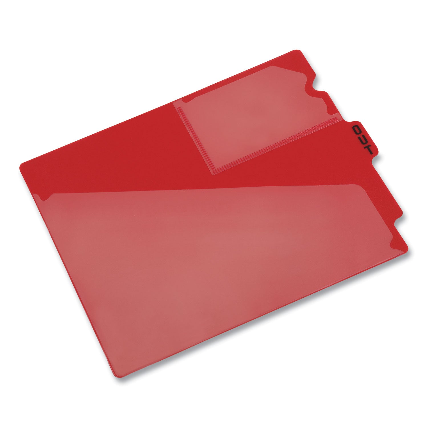 Colored Poly Out Guides with Center Tab, 1/3-Cut End Tab, Out, 8.5 x 11, Red, 50/Box - 