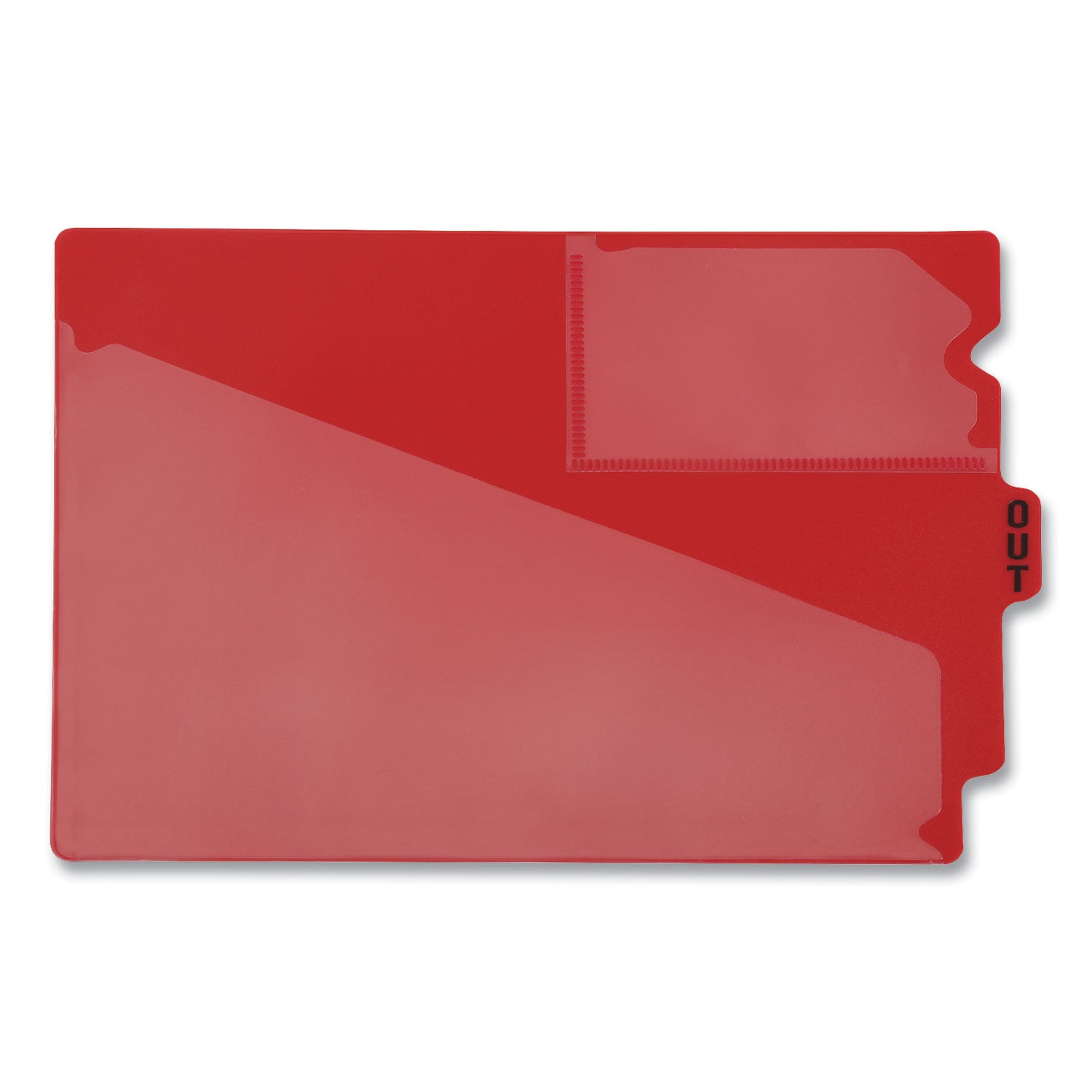 Colored Poly Out Guides with Center Tab, 1/3-Cut End Tab, Out, 8.5 x 11, Red, 50/Box - 