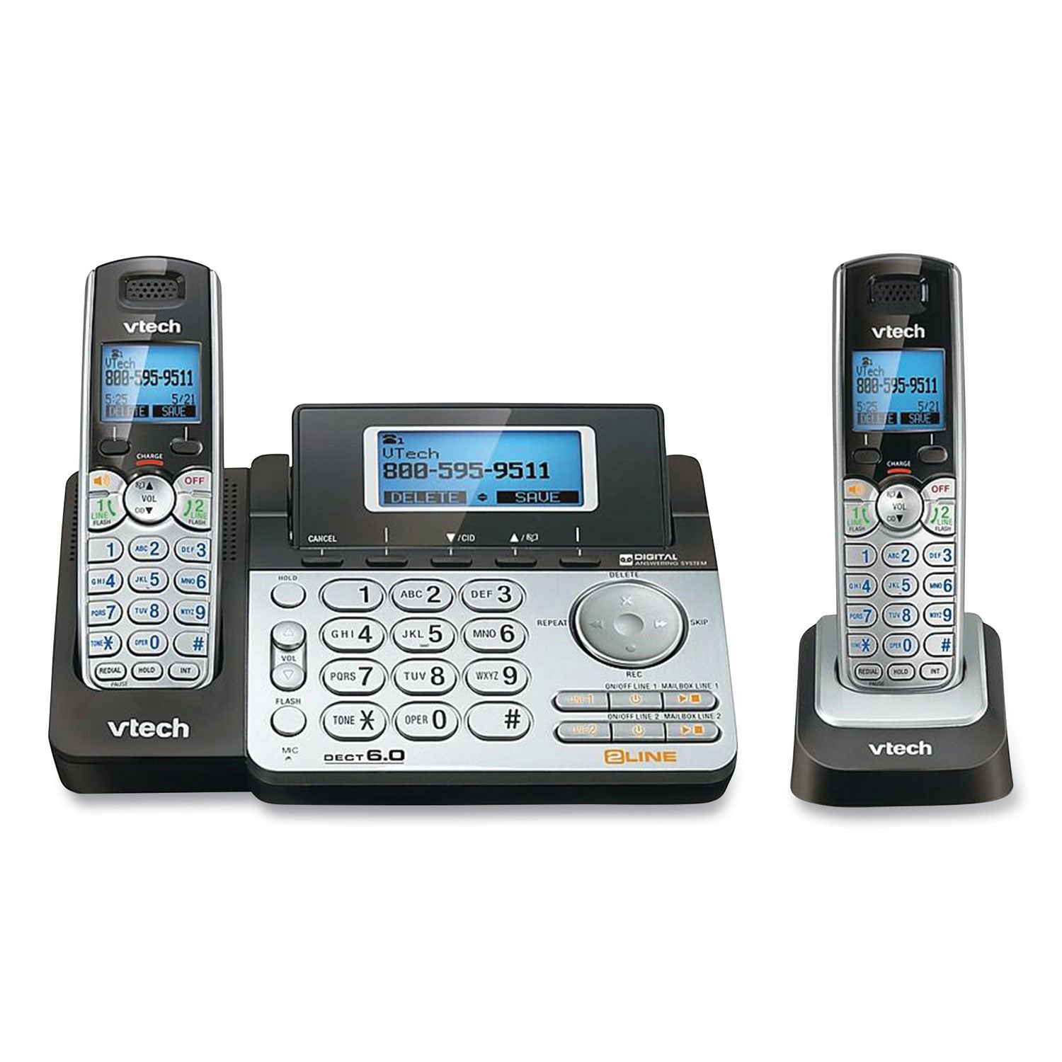 ds6151-2-two-handset-two-line-cordless-phone-with-answering-system-black-silver_vte80088300 - 1