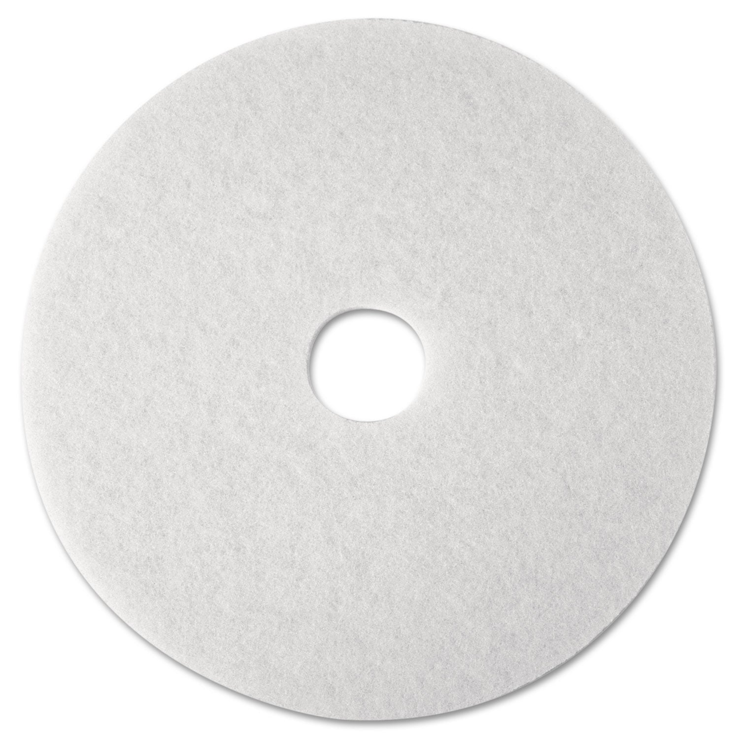 3M White Super Polish Pads - 5/Carton - Round x 12" Diameter - Polishing, Floor, Buffing, Scrubbing - Wood Floor - 175 rpm to 600 rpm Speed Supported - Textured, Adhesive, Durable, Scuff Mark Remover, Heel Mark Remover - Polyester Fiber - White - 1