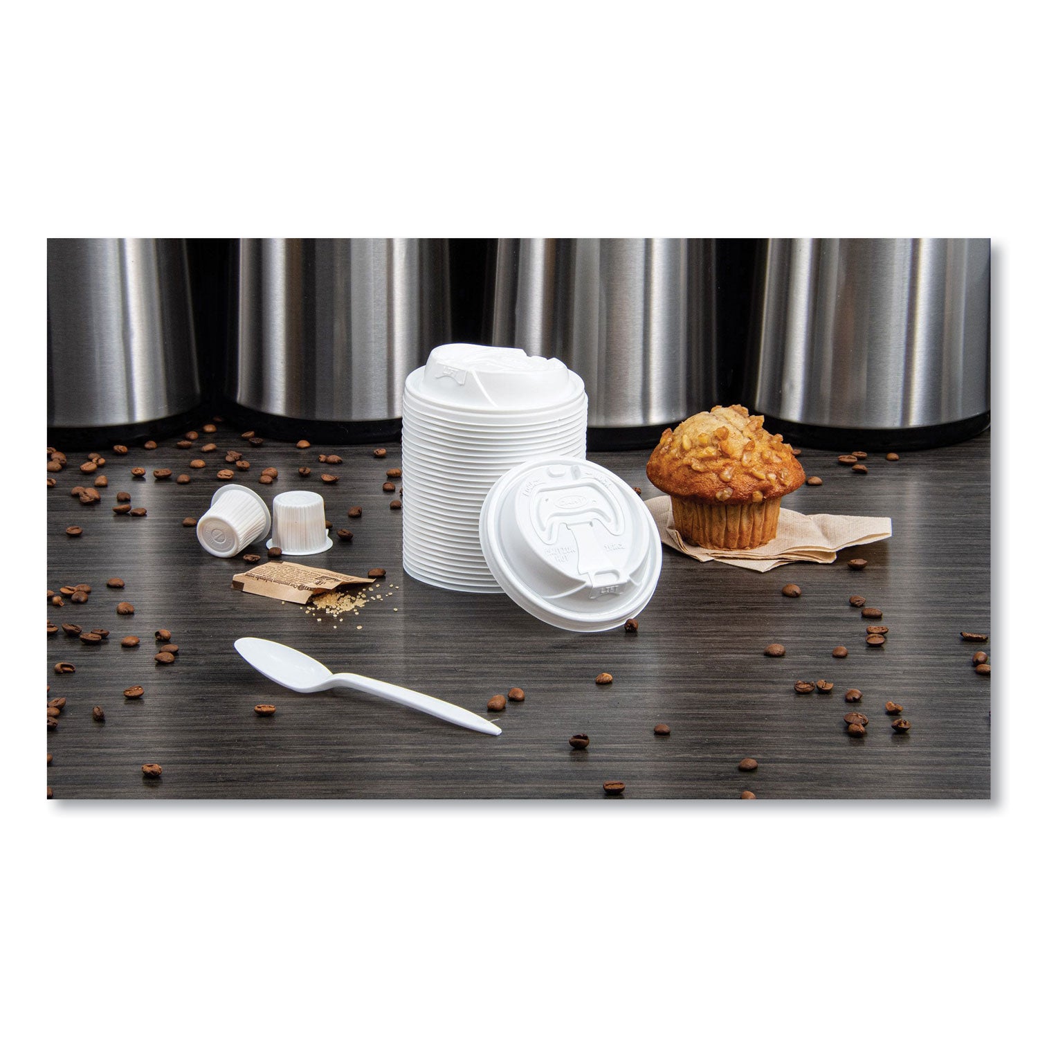 Optima Reclosable Lid, Fits 12 oz to 24 oz Foam Cups, White, 100 Pack, 10 Packs/Carton