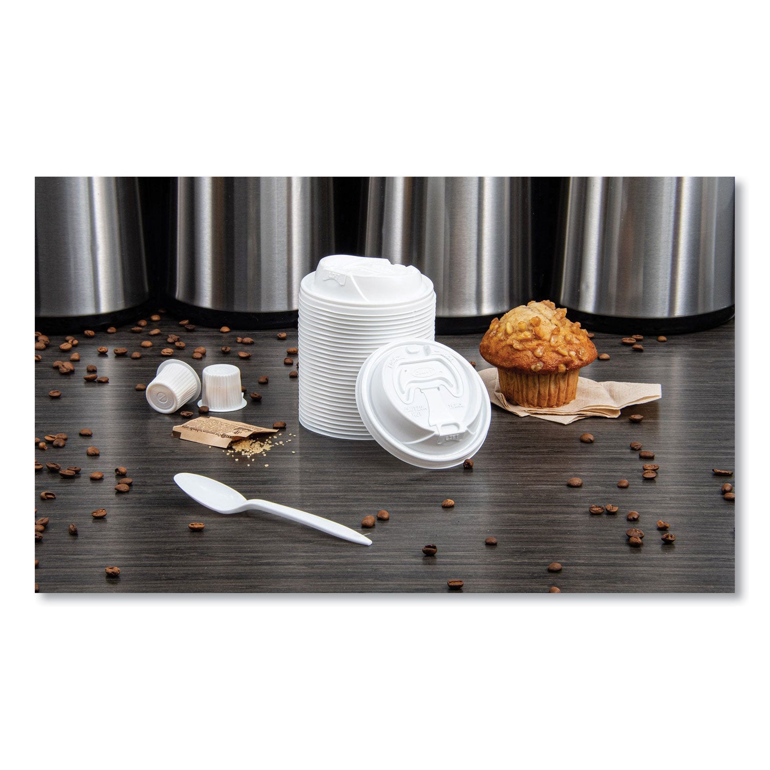 Optima Reclosable Lid, Fits 12 oz to 24 oz Foam Cups, White, 100/Pack