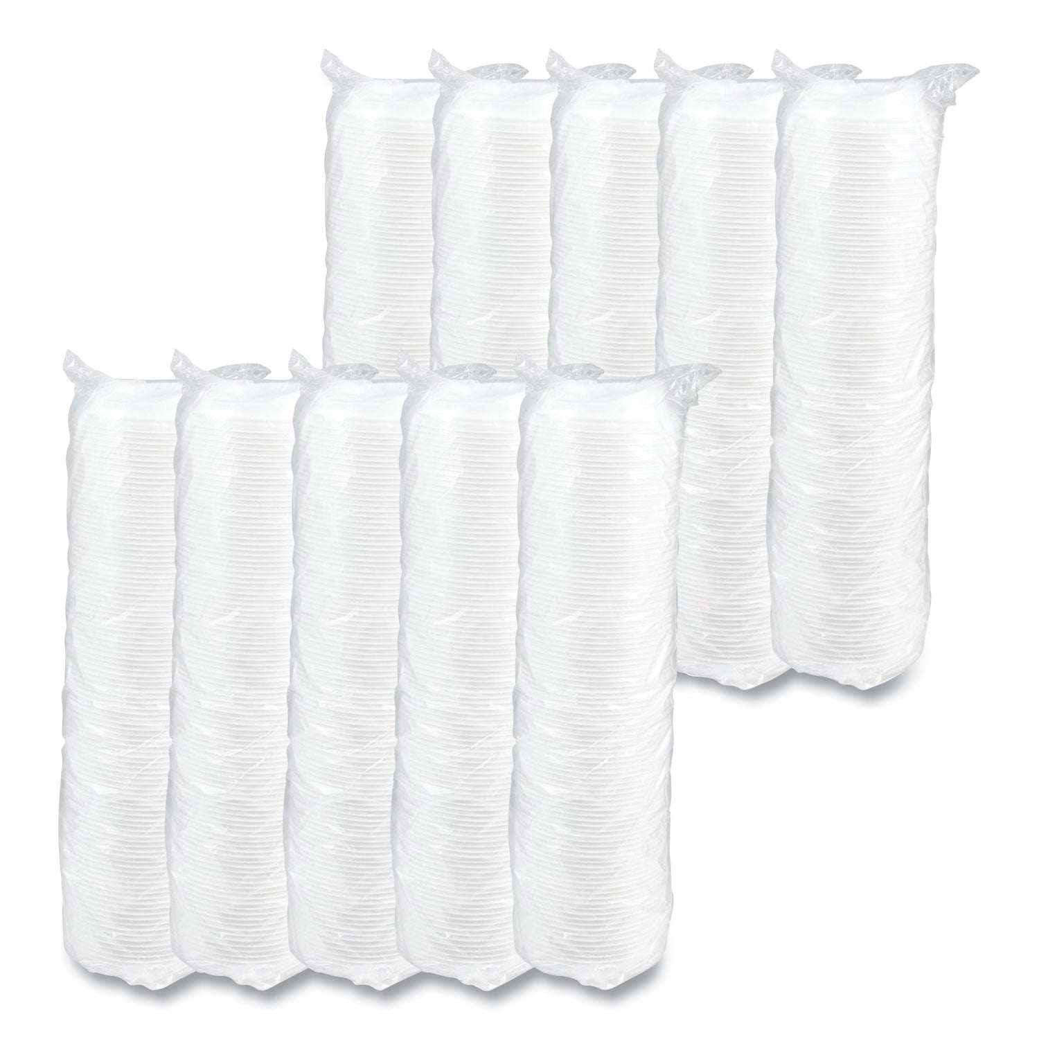 Optima Reclosable Lid, Fits 12 oz to 24 oz Foam Cups, White, 100 Pack, 10 Packs/Carton