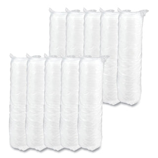 Optima Reclosable Lid, Fits 12 oz to 24 oz Foam Cups, White, 100 Pack, 10 Packs/Carton