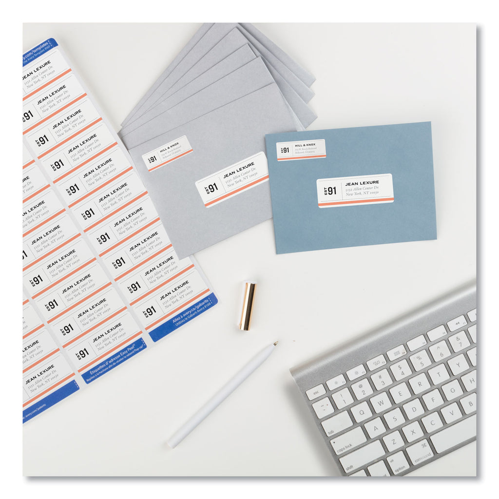 Easy Peel White Address Labels w/ Sure Feed Technology, Inkjet Printers, 1 x 2.63, White, 30/Sheet, 25 Sheets/Pack