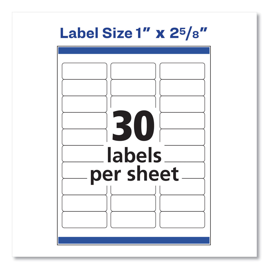 Easy Peel White Address Labels w/ Sure Feed Technology, Laser Printers, 1 x 2.63, White, 30/Sheet, 500 Sheets/Box