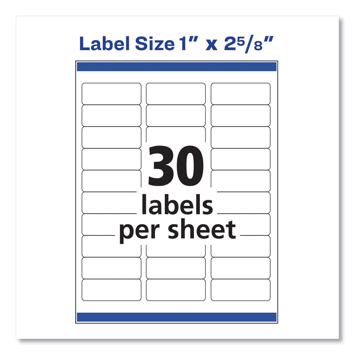 Easy Peel White Address Labels w/ Sure Feed Technology, Laser Printers, 1 x 2.63, White, 30/Sheet, 500 Sheets/Box - 