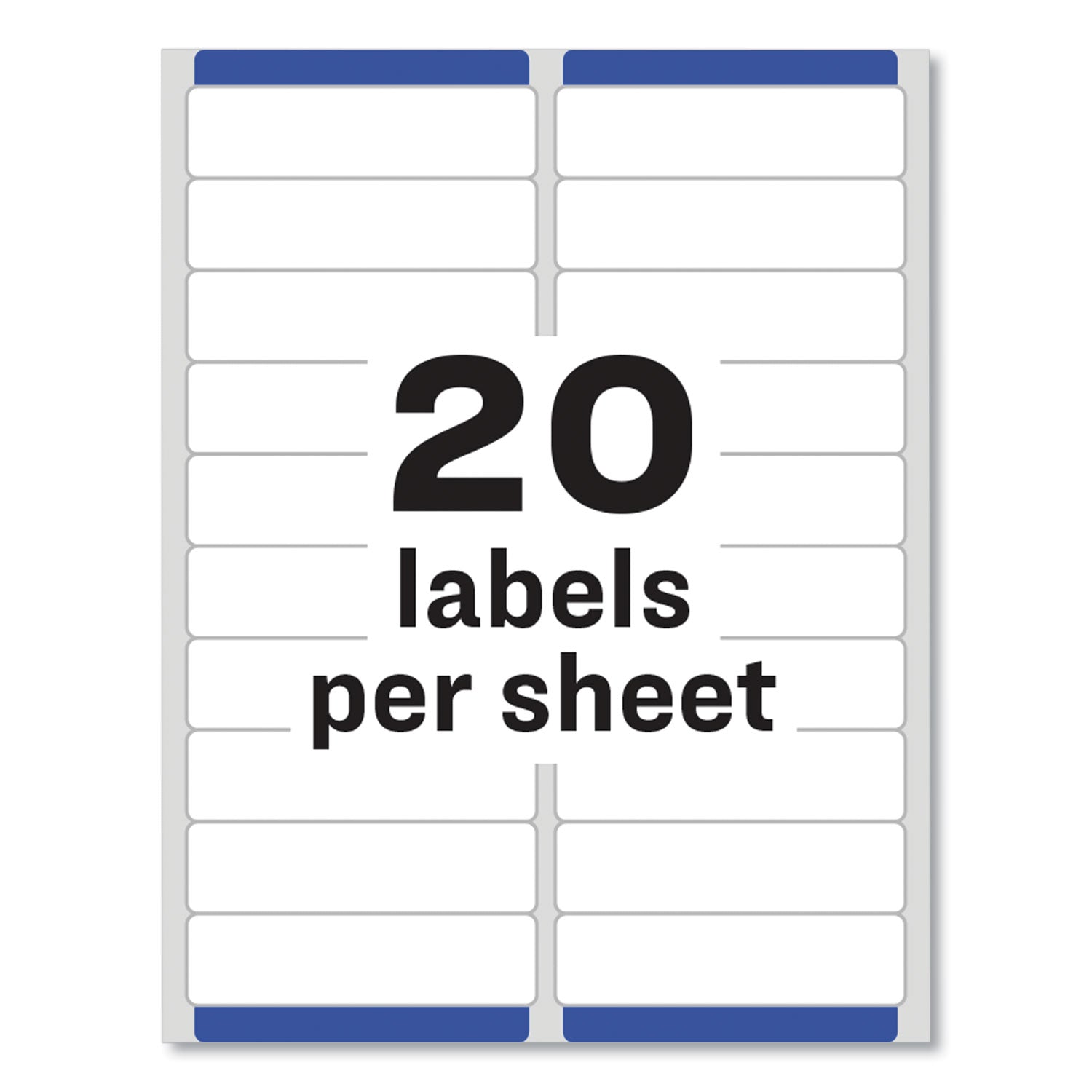 Easy Peel White Address Labels w/ Sure Feed Technology, Laser Printers, 1 x 4, White, 20/Sheet, 250 Sheets/Box - 