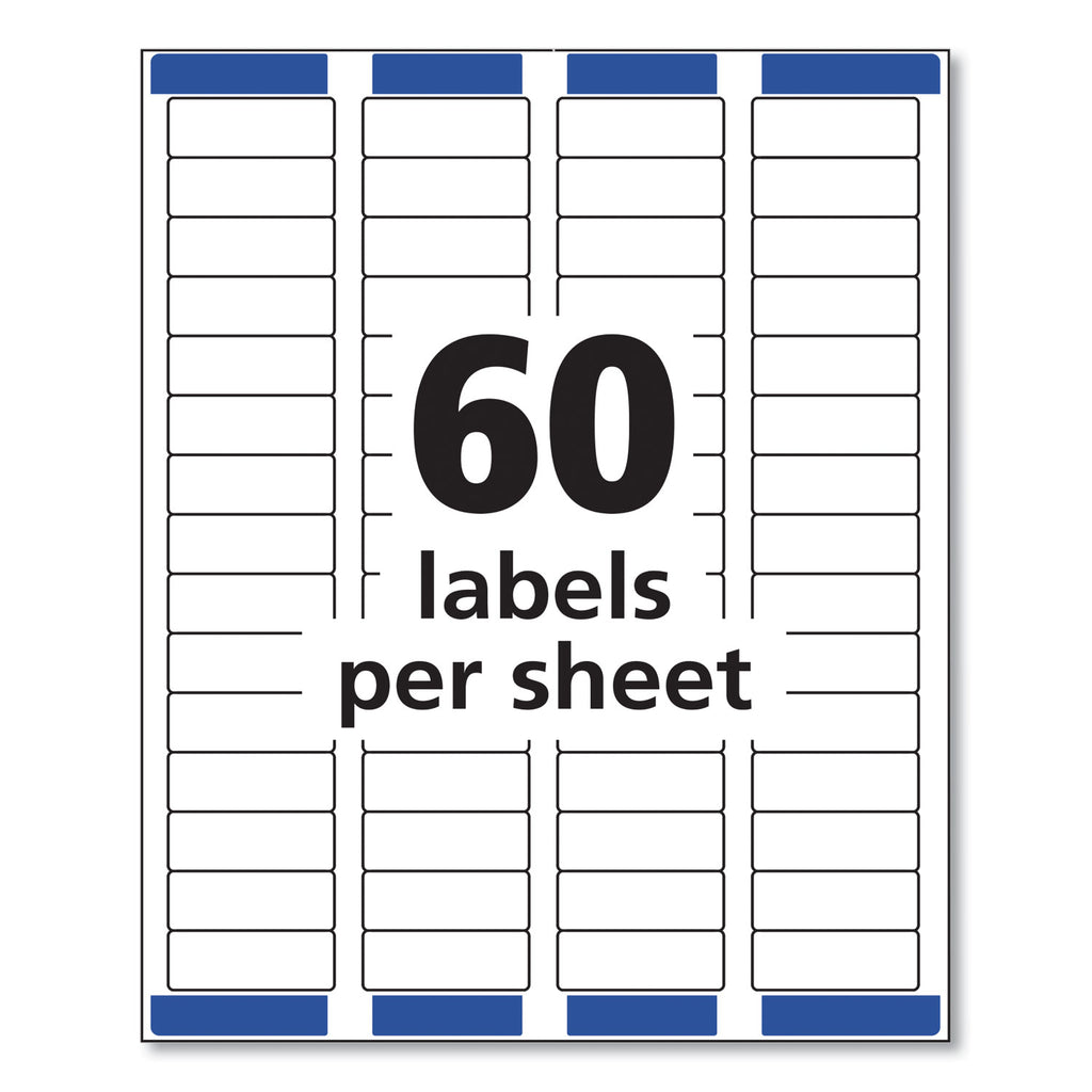 Easy Peel White Address Labels w/ Sure Feed Technology, Laser Printers, 0.66 x 1.75, White, 60/Sheet, 100 Sheets/Pack