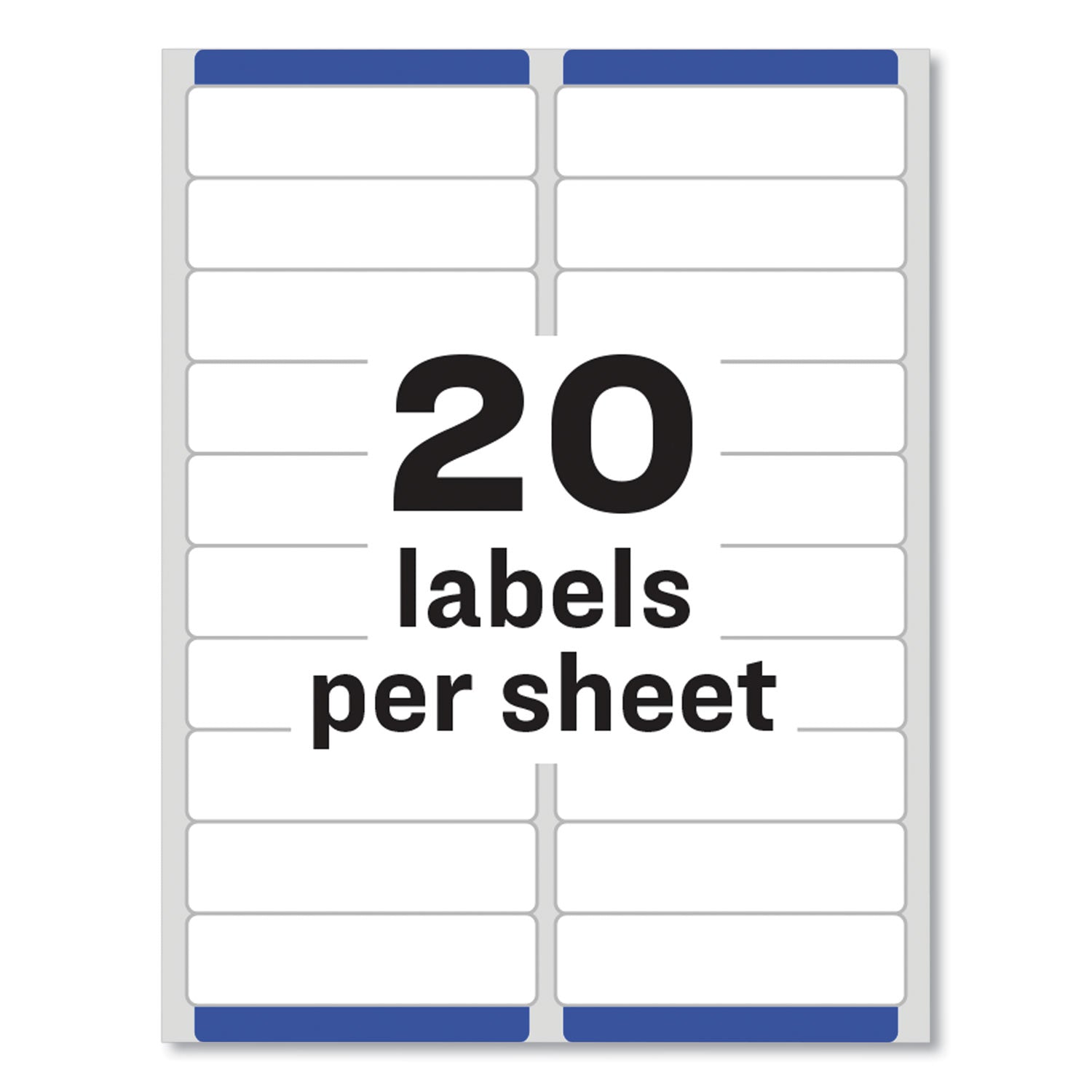 Easy Peel White Address Labels w/ Sure Feed Technology, Laser Printers, 1 x 4, White, 20/Sheet, 25 Sheets/Pack - 