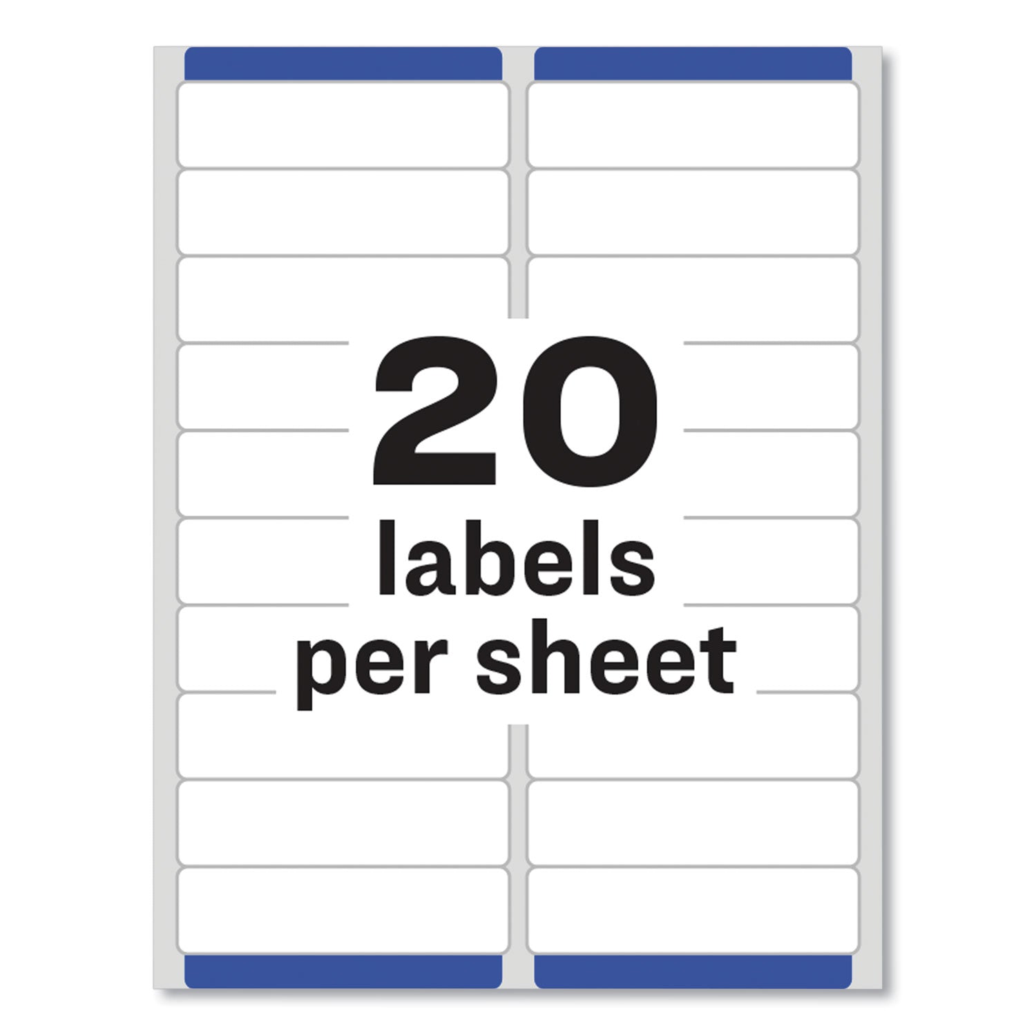 Easy Peel White Address Labels w/ Sure Feed Technology, Laser Printers, 1 x 4, White, 20/Sheet, 25 Sheets/Pack