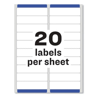 Easy Peel White Address Labels w/ Sure Feed Technology, Laser Printers, 1 x 4, White, 20/Sheet, 25 Sheets/Pack