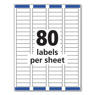 Easy Peel White Address Labels w/ Sure Feed Technology, Laser Printers, 0.5 x 1.75, White, 80/Sheet, 100 Sheets/Box
