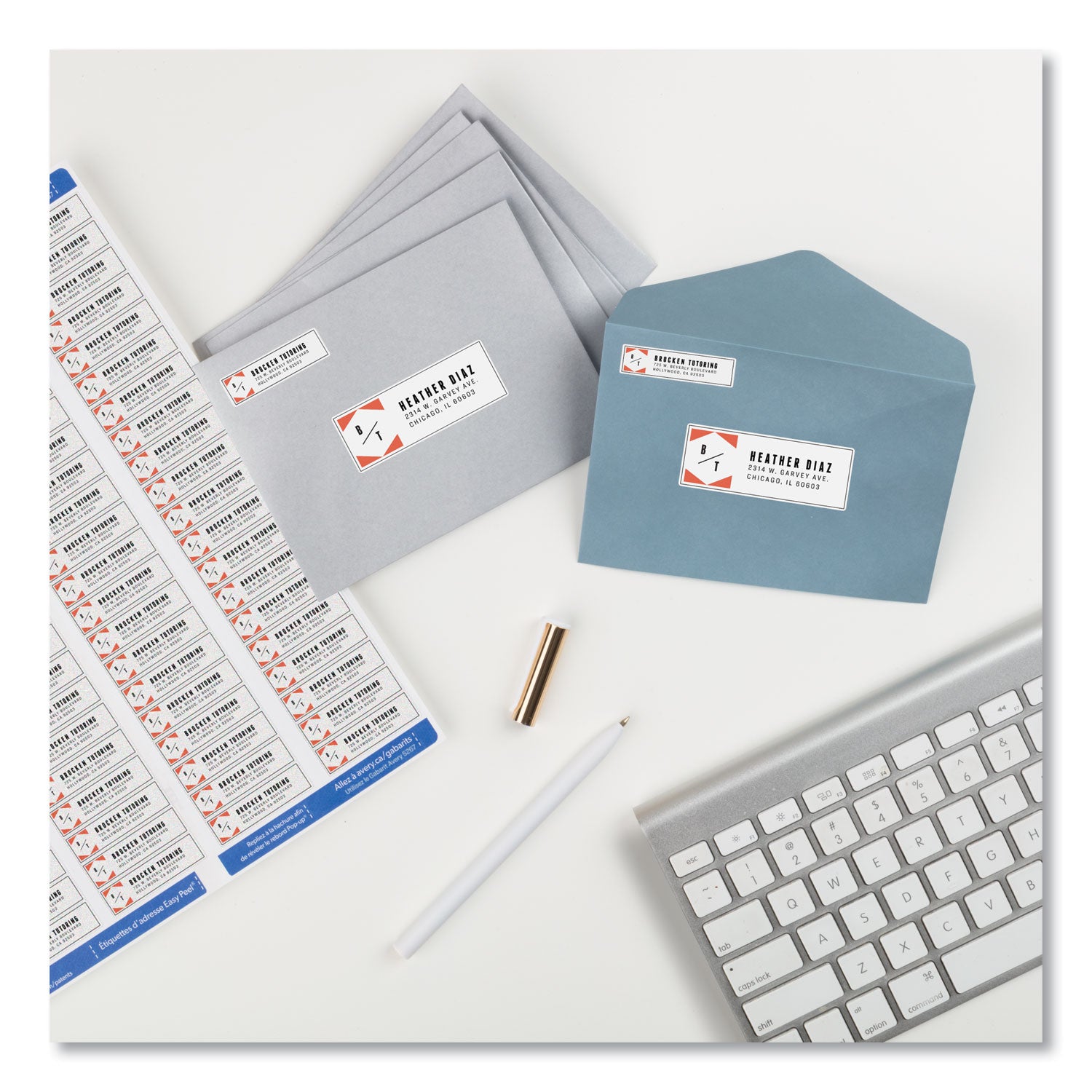 Easy Peel White Address Labels w/ Sure Feed Technology, Laser Printers, 0.5 x 1.75, White, 80/Sheet, 25 Sheets/Pack