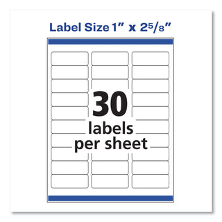 Easy Peel White Address Labels w/ Sure Feed Technology, Laser Printers, 1 x 2.63, White, 30/Sheet, 250 Sheets/Pack
