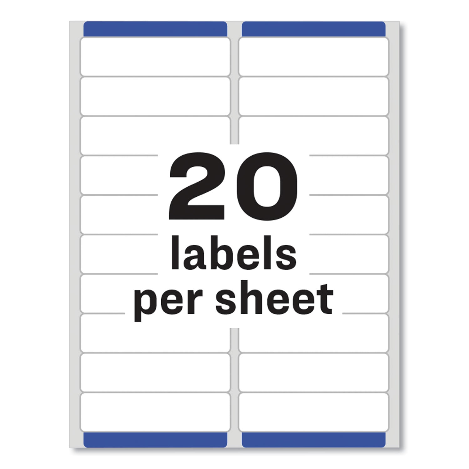 Easy Peel White Address Labels w/ Sure Feed Technology, Inkjet Printers, 1 x 4, White, 20/Sheet, 25 Sheets/Pack - 