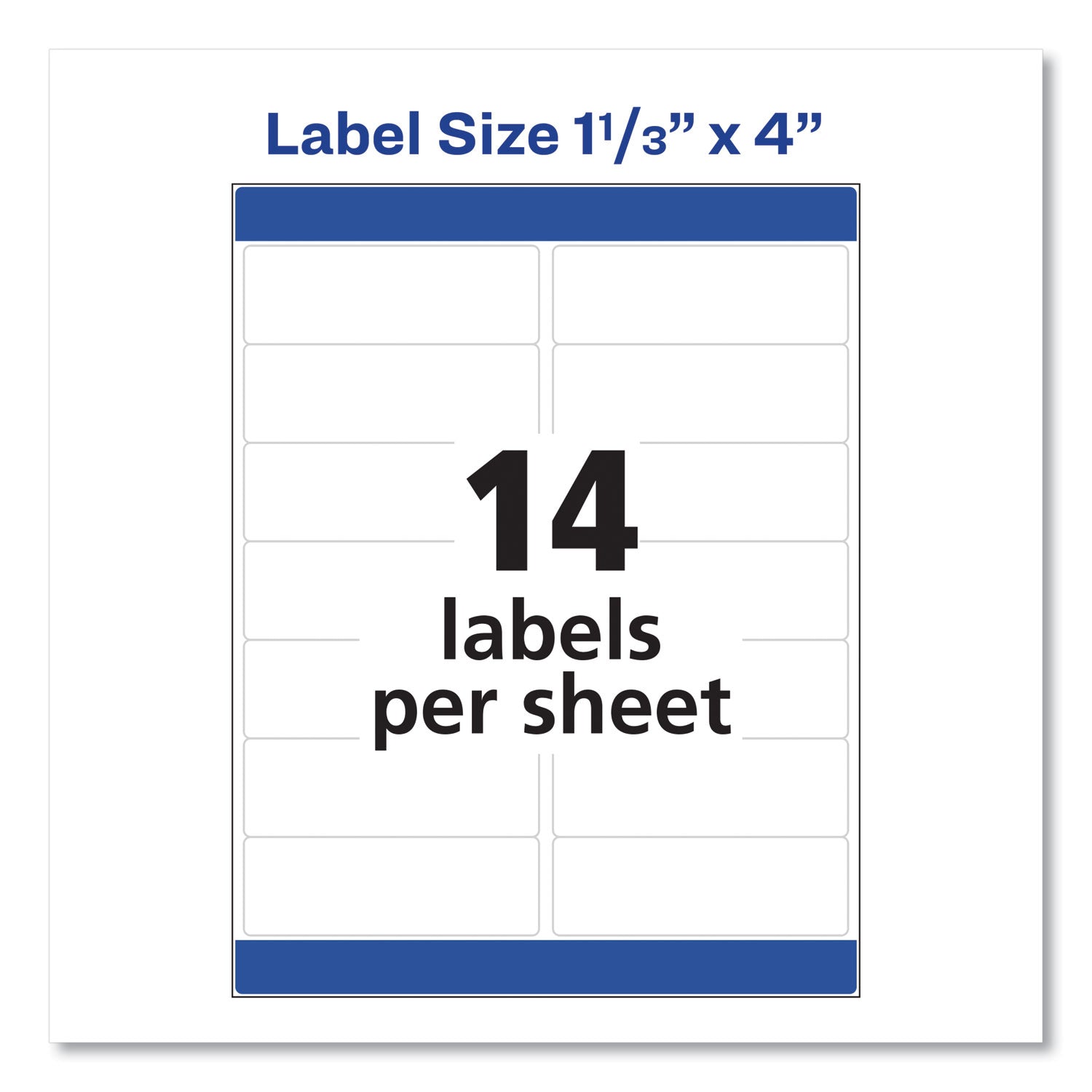 Easy Peel White Address Labels w/ Sure Feed Technology, Inkjet Printers, 1.33 x 4, White, 14/Sheet, 25 Sheets/Pack