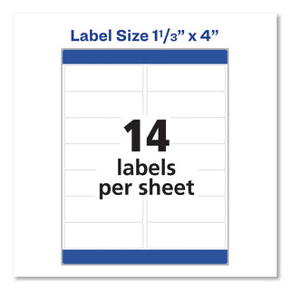 Easy Peel White Address Labels w/ Sure Feed Technology, Inkjet Printers, 1.33 x 4, White, 14/Sheet, 25 Sheets/Pack