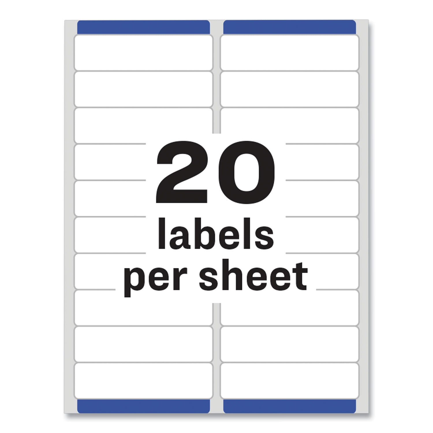 Easy Peel White Address Labels w/ Sure Feed Technology, Laser Printers, 1 x 4, White, 20/Sheet, 100 Sheets/Box - 