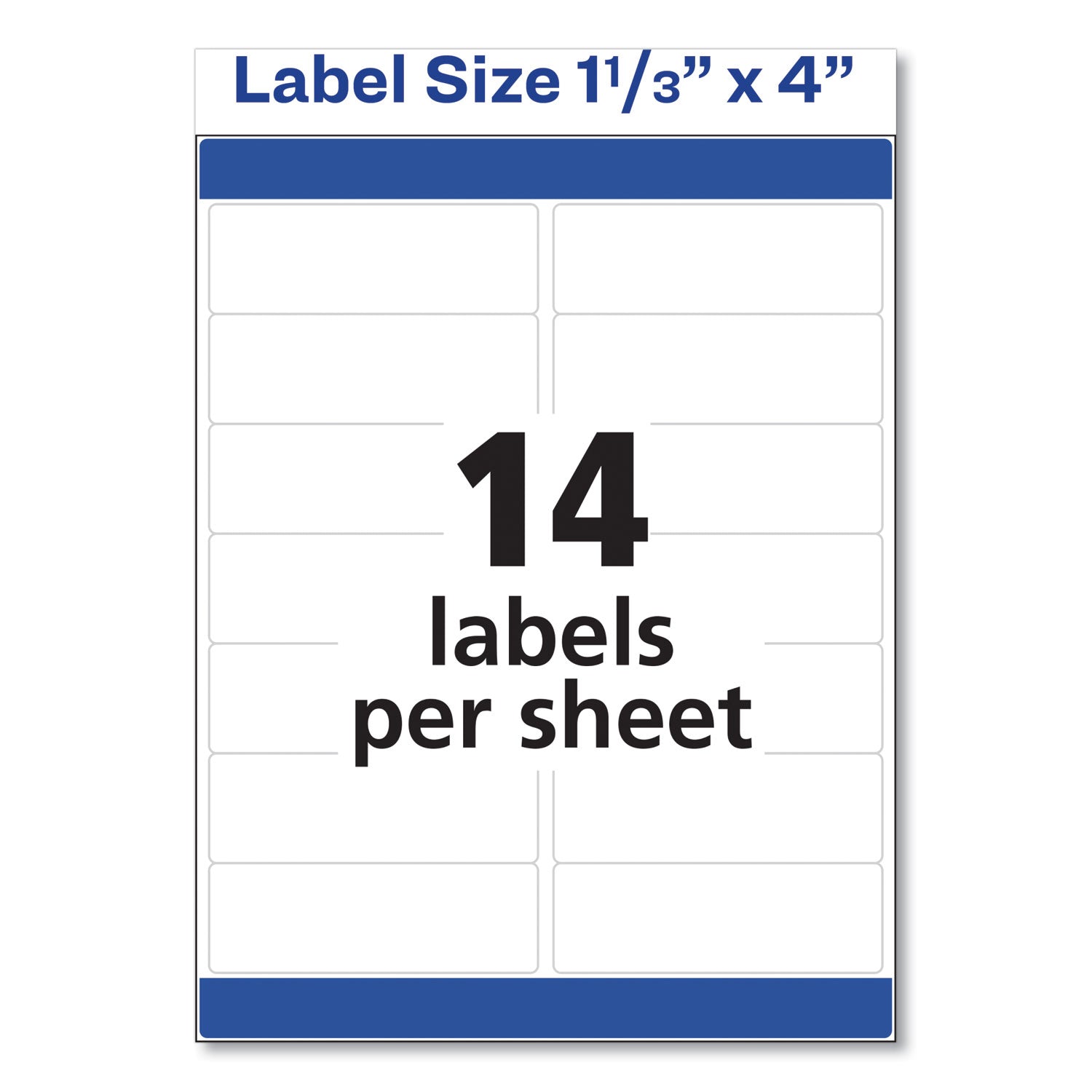 Easy Peel White Address Labels w/ Sure Feed Technology, Inkjet Printers, 1.33 x 4, White, 14/Sheet, 100 Sheets/Box - 