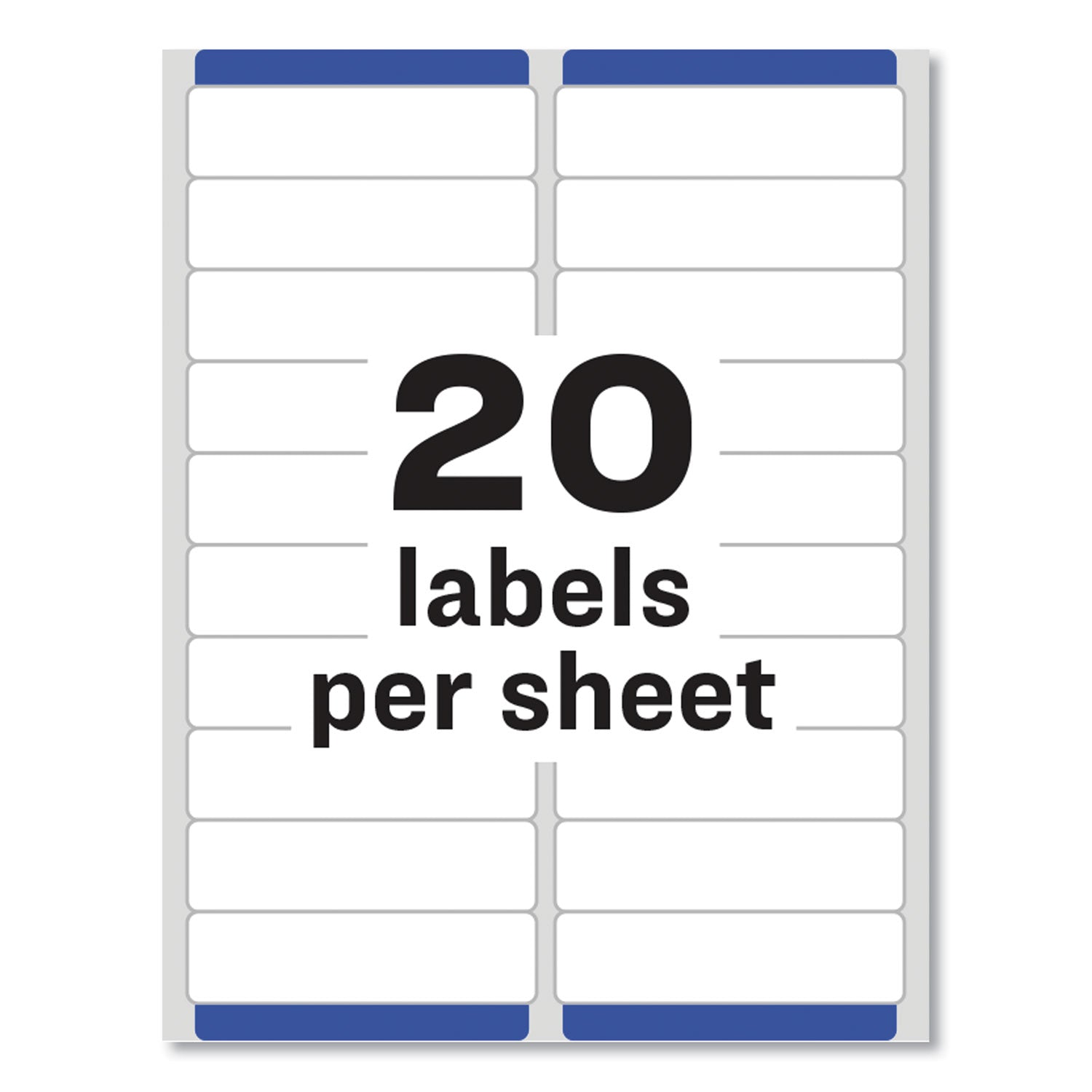 Easy Peel White Address Labels w/ Sure Feed Technology, Inkjet Printers, 1 x 4, White, 20/Sheet, 100 Sheets/Box - 